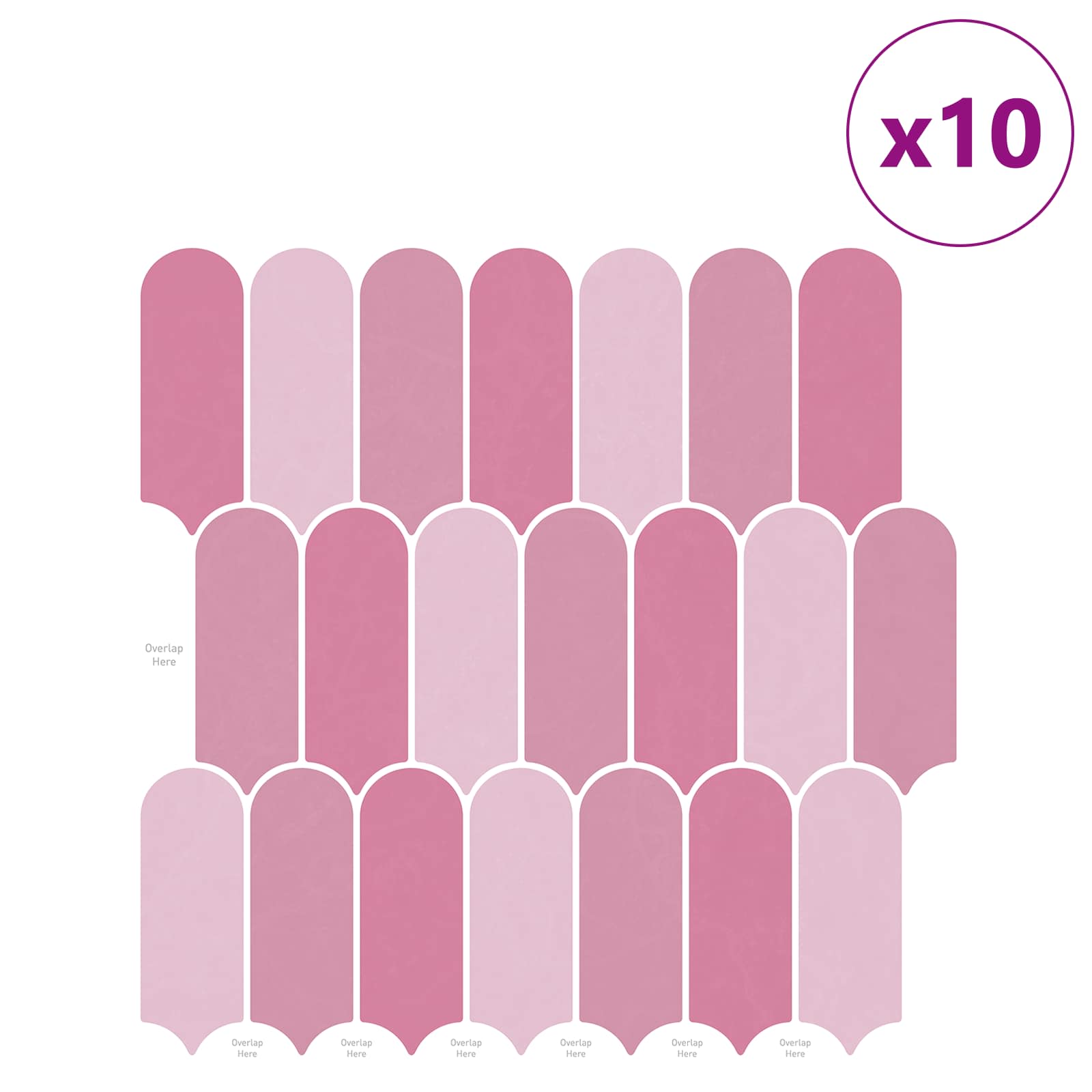 Pernata pločica 10 pcs Ružičasta 30 x 30 cm Poliuretan i PET