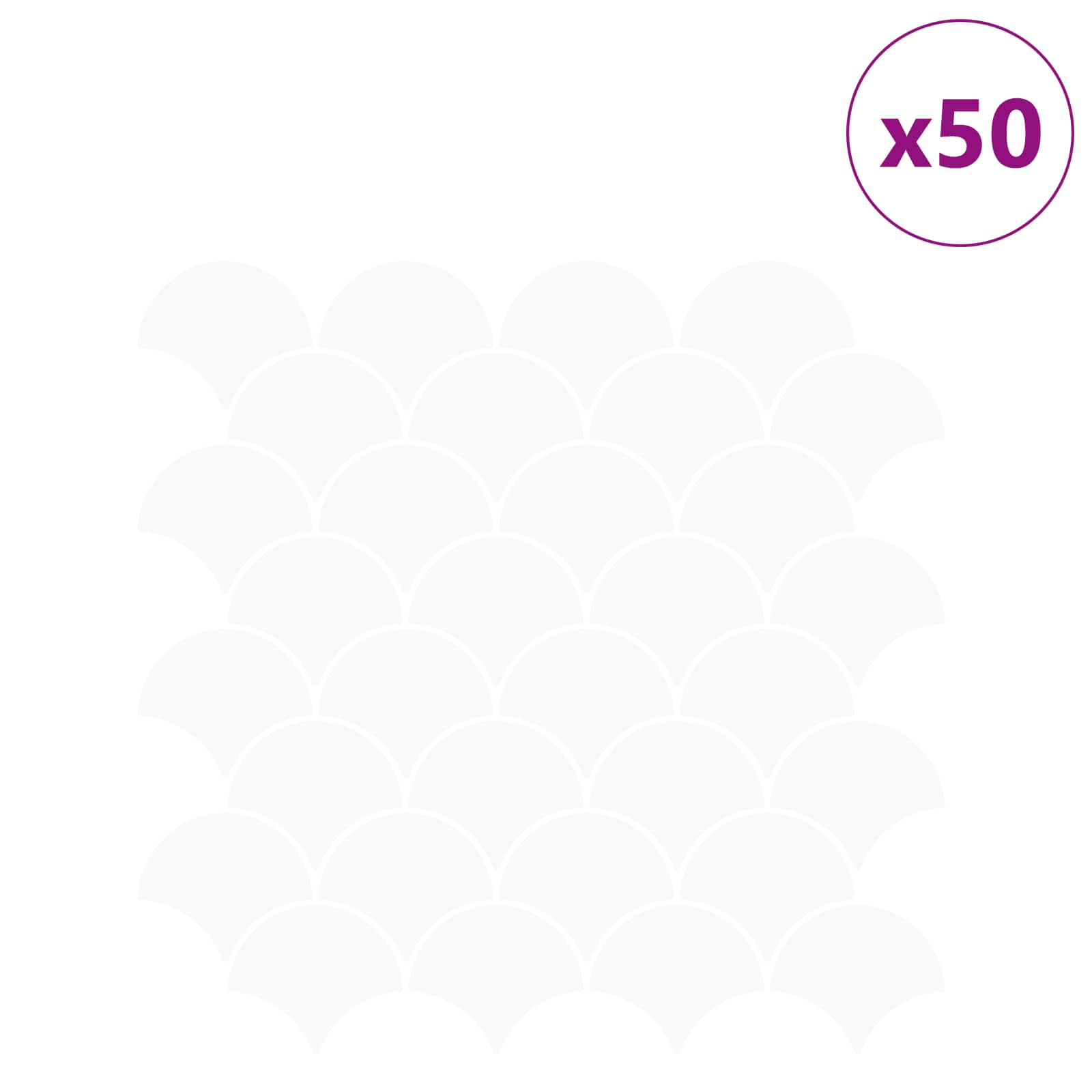 Pločica riblje ljuske 50 pcs Bijela 30 x 30 cm Poliuretan i PET