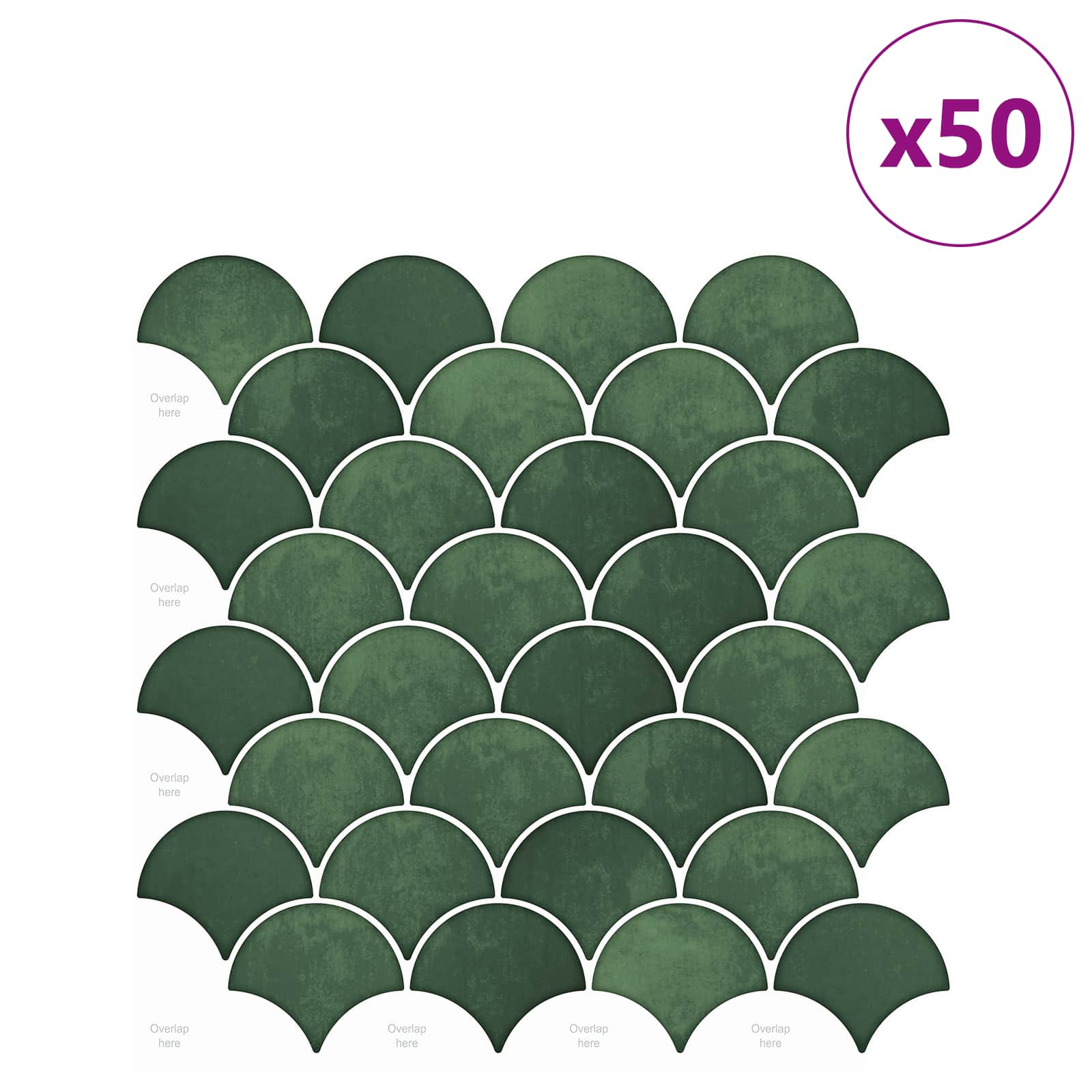 Pločica riblje ljuske 50 pcs Tamnozelena 30 x 30 cm
