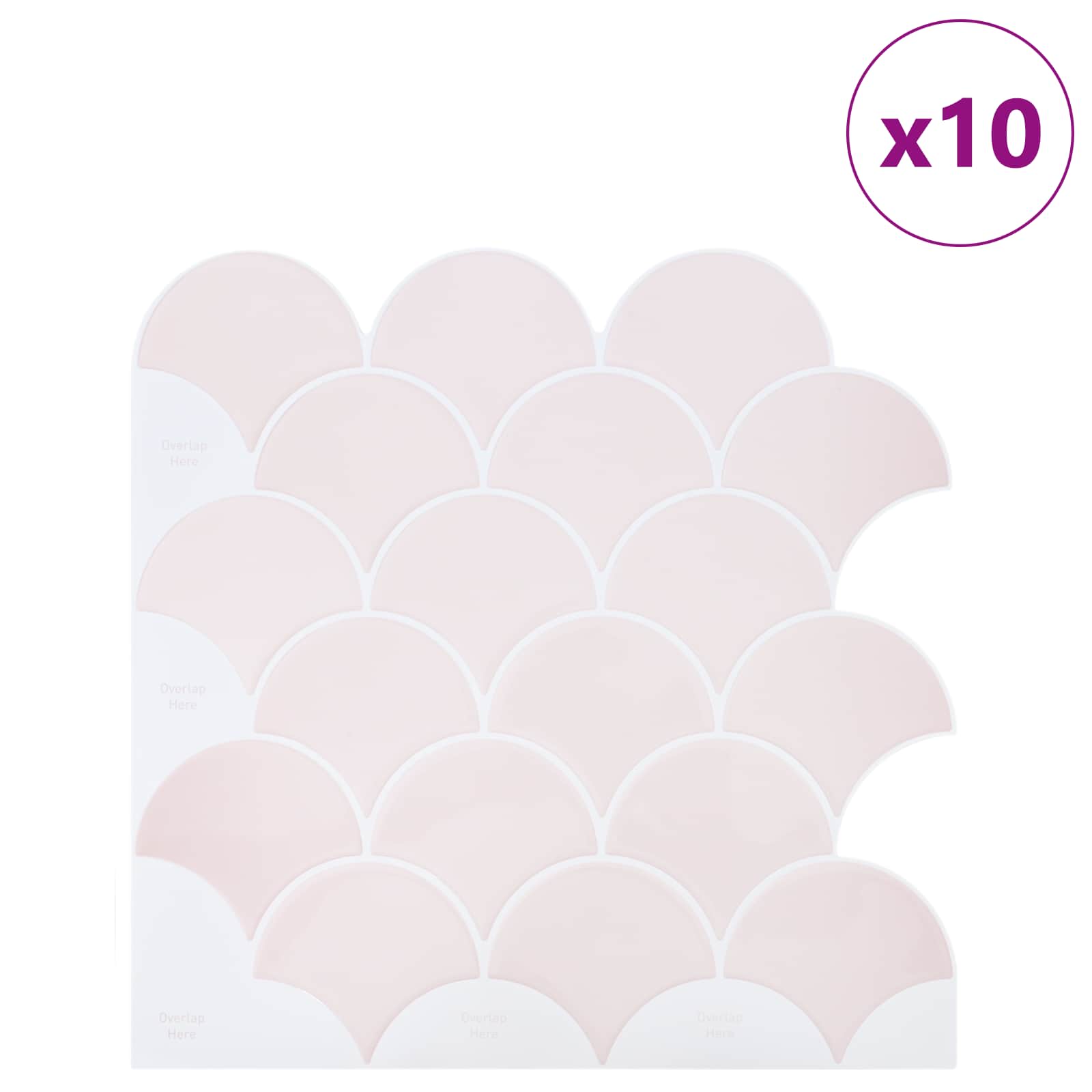 Pločica riblje ljuske 20 pcs Svijetlo ružičasta 30 x 30 cm