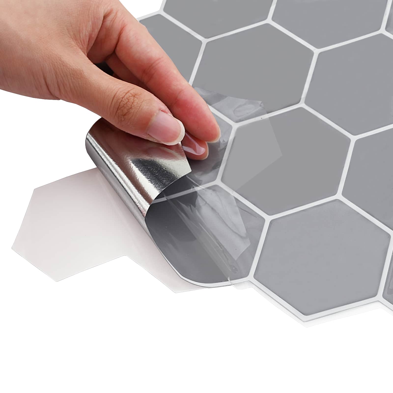 Heksagonska pločica 50 pcs Siva 30 x 30 cm Poliuretan i PET