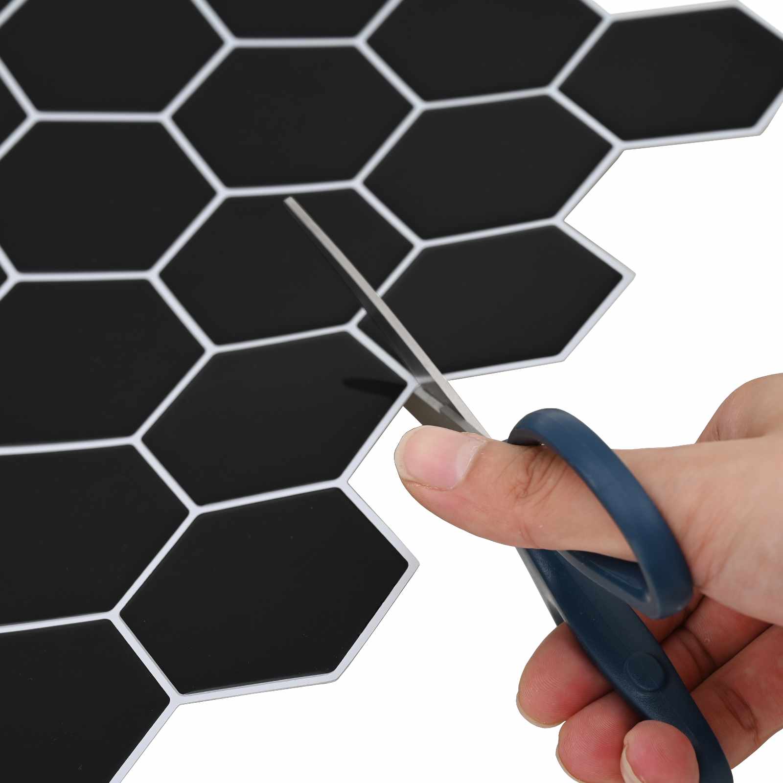 Heksagonska pločica 50 pcs Crna 30 x 30 cm Poliuretan i PET