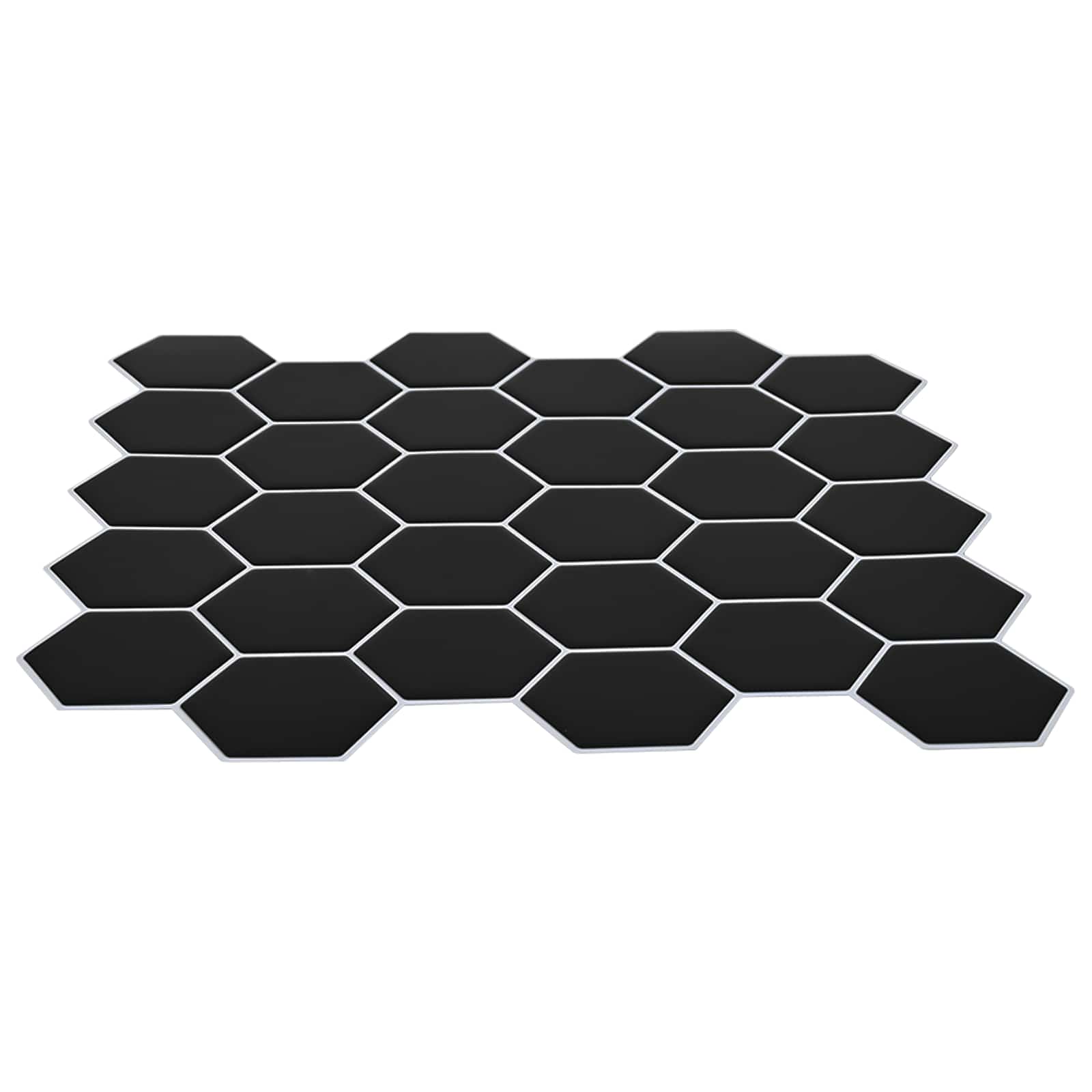 Heksagonska pločica 50 pcs Crna 30 x 30 cm Poliuretan i PET