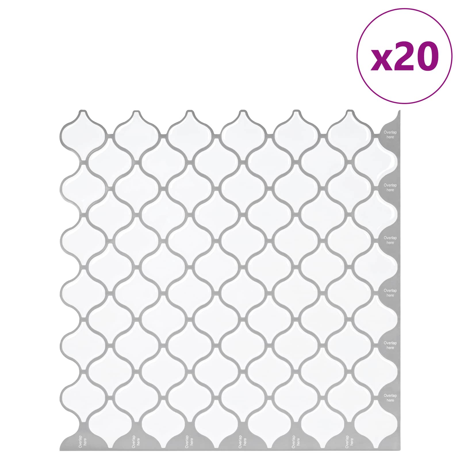Lanturn ploča 20 pcs Bijela 27 x 27 cm Poliuretan i PET