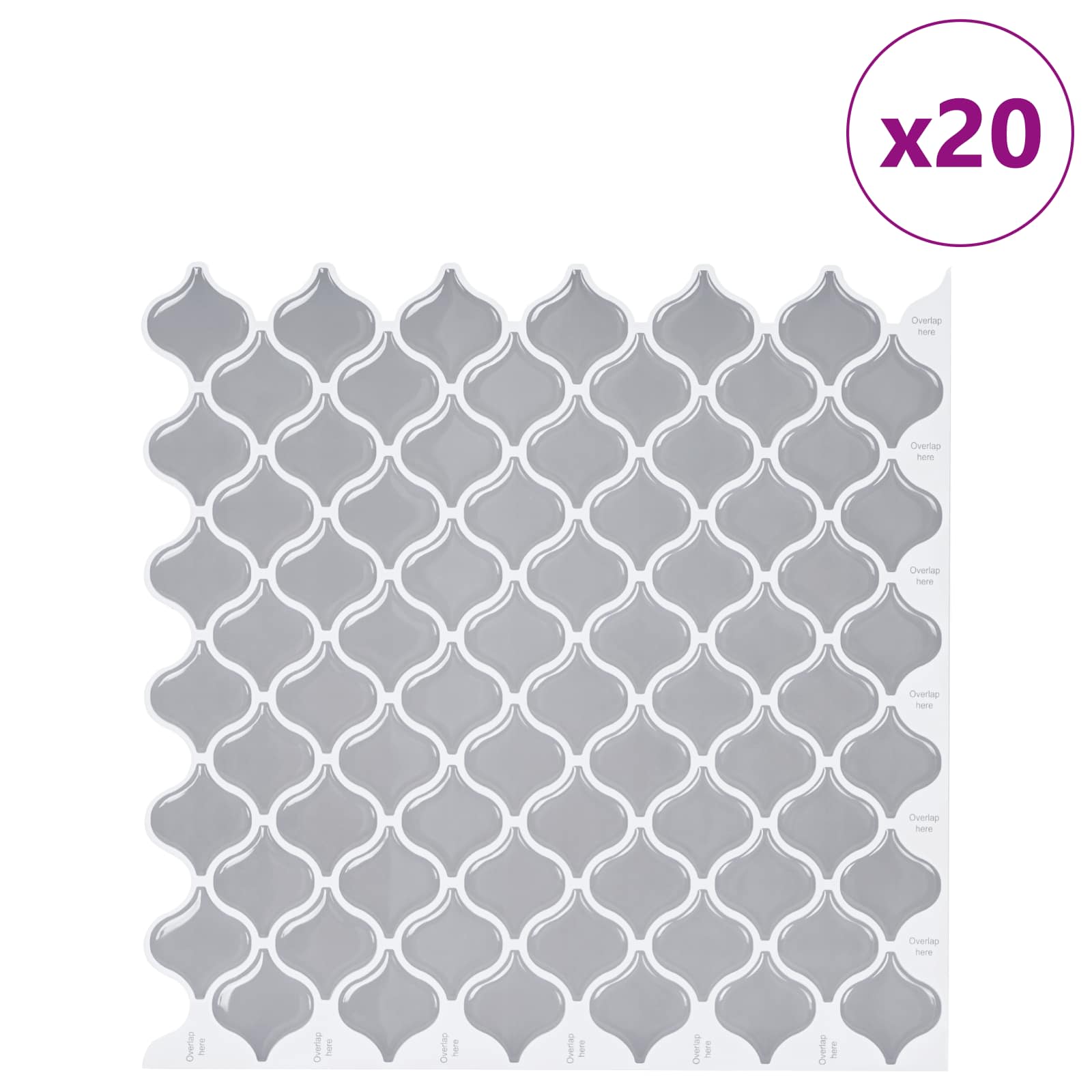 Lanturn ploča 20 pcs Siva 27 x 27 cm Poliuretan i PET