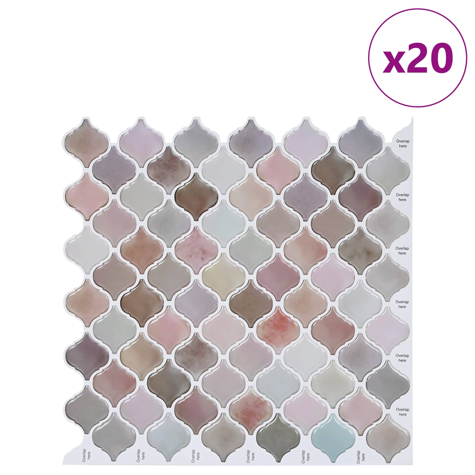 Lanturn ploča 20 pcs Bež 27 x 27 cm Poliuretan i PET
