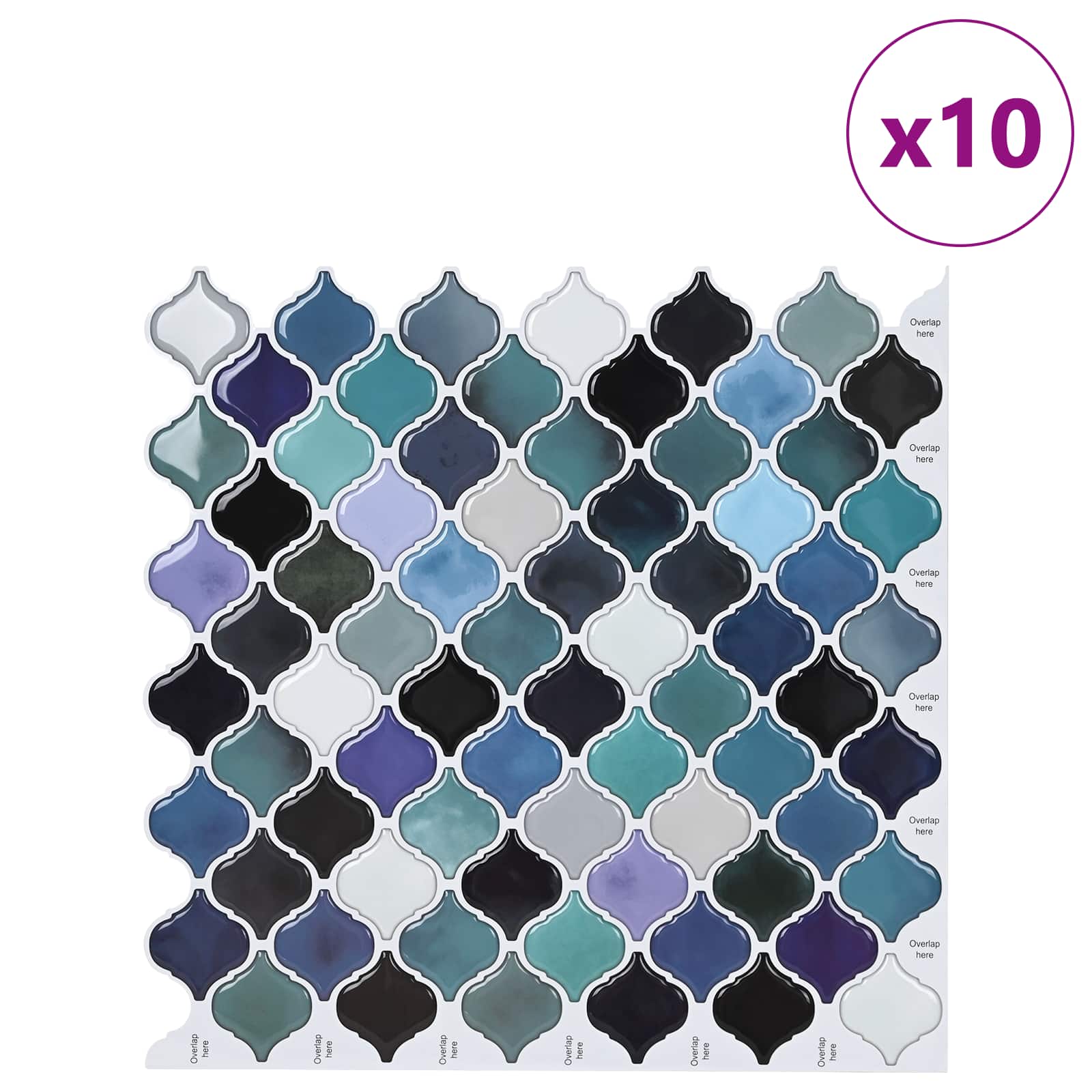 Lanturn ploča 10 pcs Plava Zelena 27 x 27 cm Poliuretan i PET