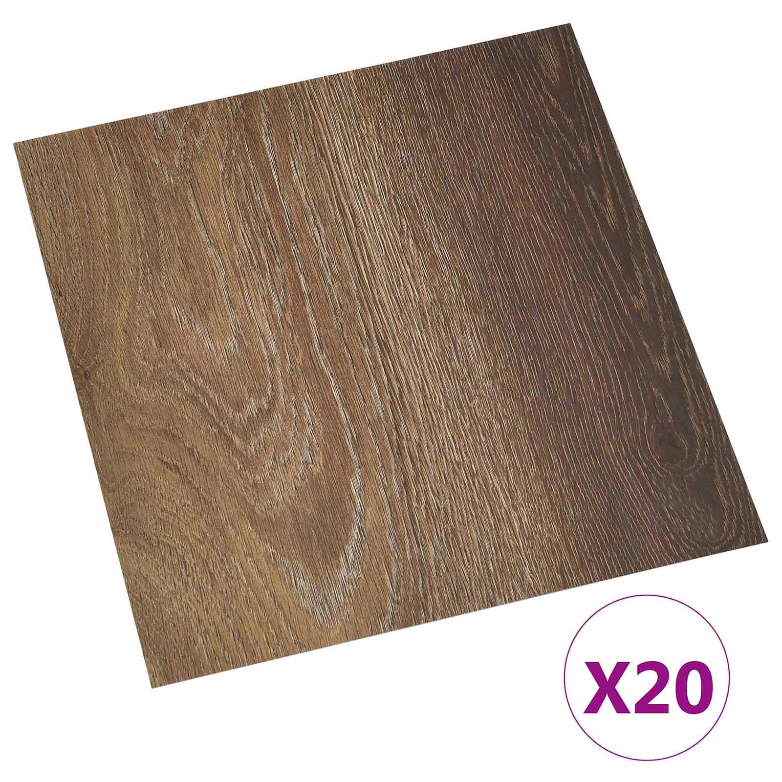 Samoljepljive Pločice za Pod 30,5 x 30,5 cm 20 pcs PVC Smeđa