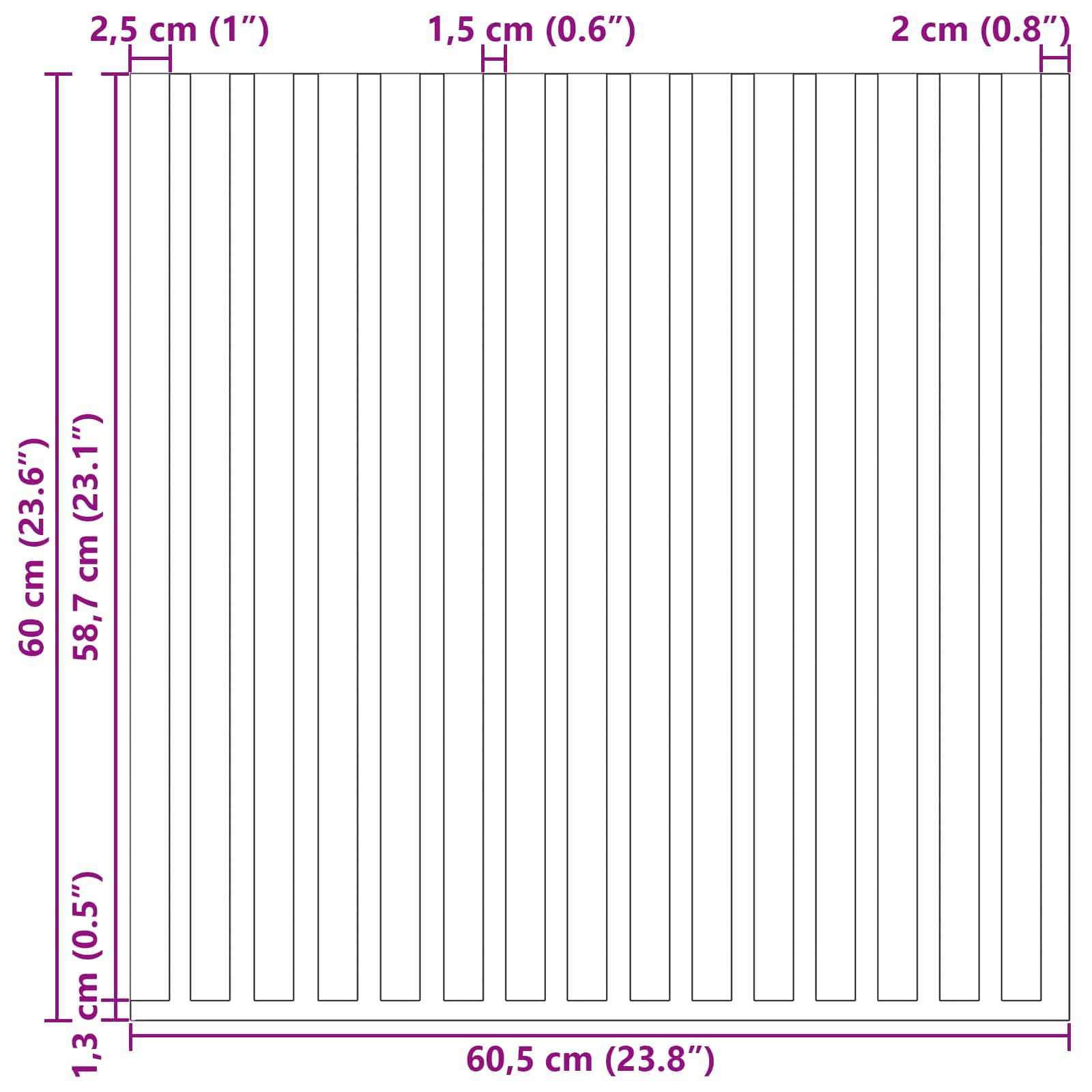 Zidne panele 8 pcs Smeđa 60,5 x 60 cm