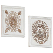 Umjetnički dekor 2 pcs Smeđa i bijela 40 x 40 x 1,5 cm