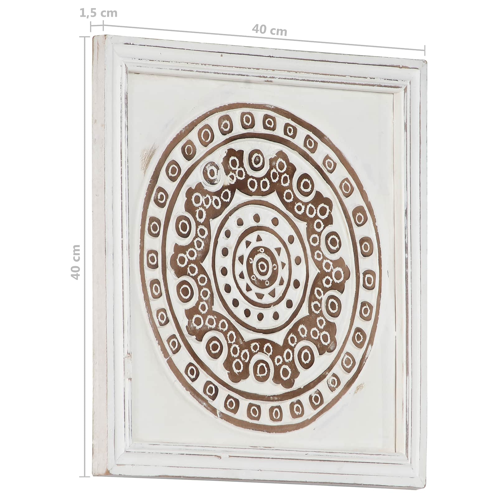 Umjetnički dekor 2 pcs Smeđa i bijela 40 x 40 x 1,5 cm