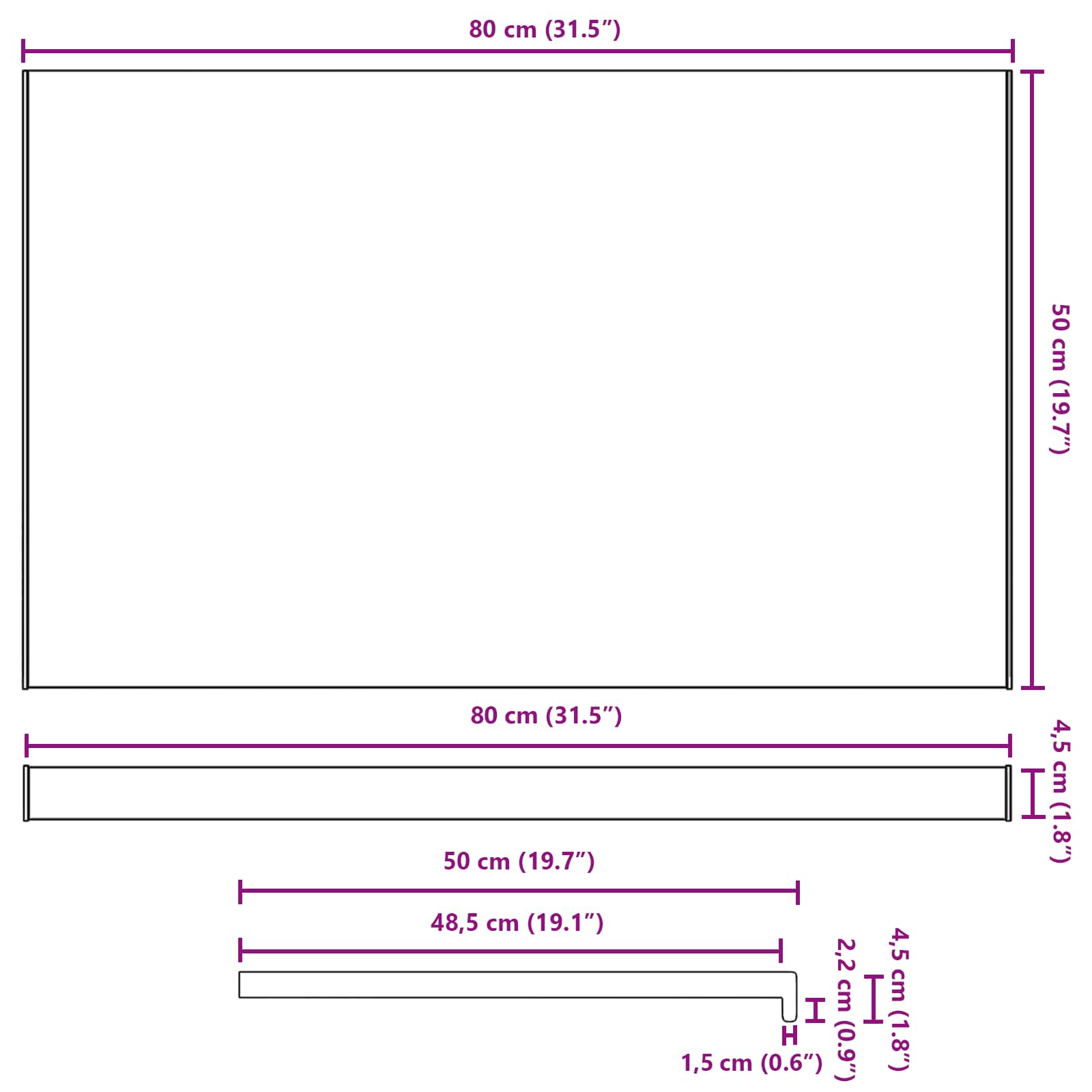 Prozorska klupčica Bijela 80 x 50 x 4,5 cm PVC