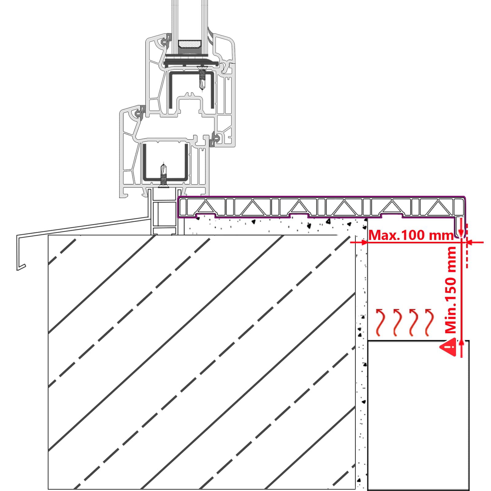 Prozorska klupčica Crno s drvenim uzorkom 120 x 15 x 4,5 cm PVC
