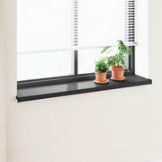 Prozorska klupčica Crno s drvenim uzorkom 140 x 35 x 4,5 cm PVC