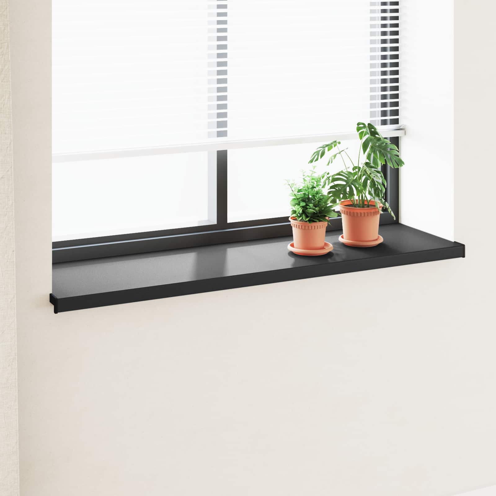 Prozorska klupčica Crno s drvenim uzorkom 140 x 40 x 4,5 cm PVC