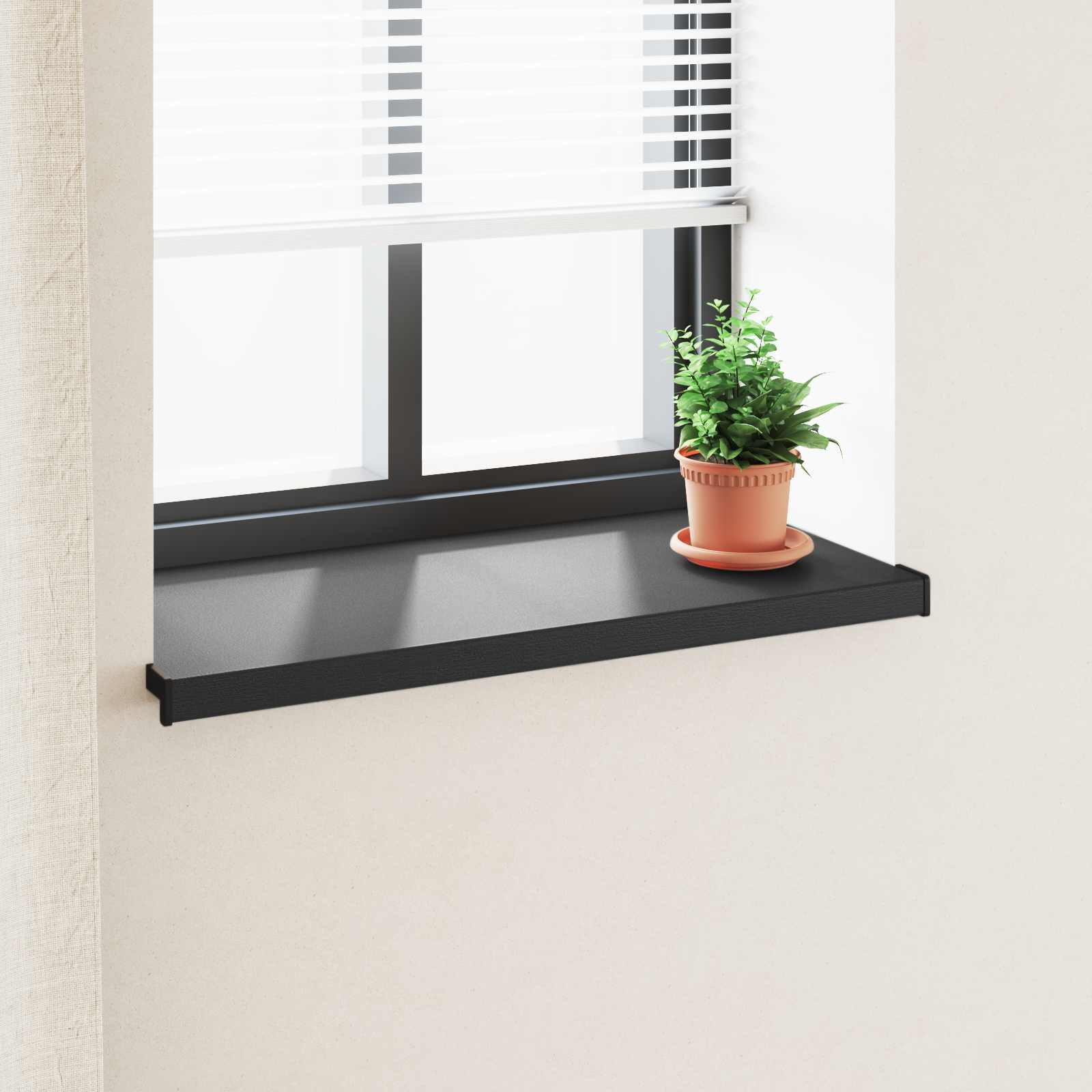 Prozorska klupčica Crno s drvenim uzorkom 80 x 45 x 4,5 cm PVC