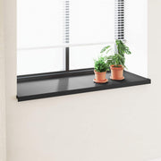 Prozorska klupčica Crno s drvenim uzorkom 120 x 50 x 4,5 cm PVC