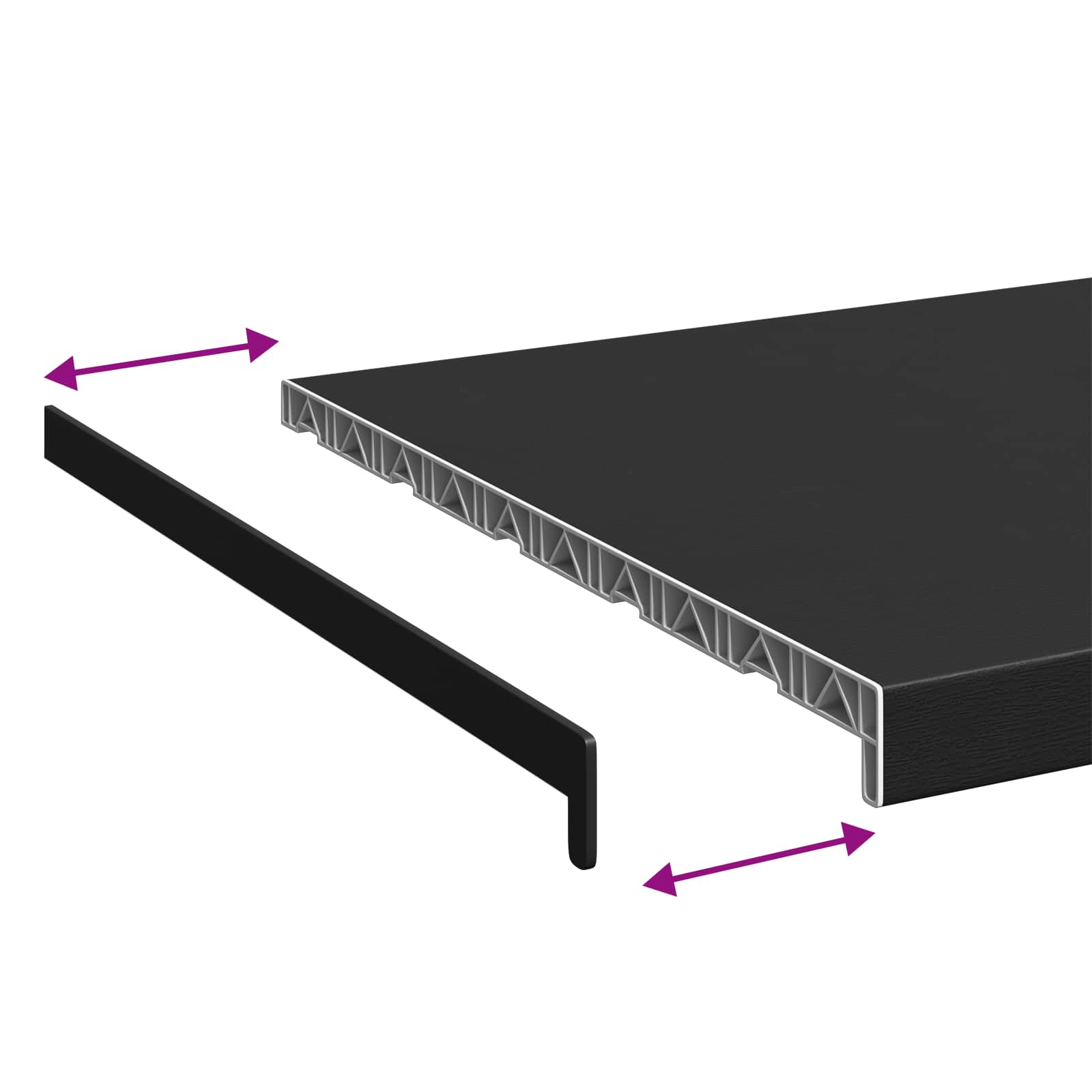 Prozorska klupčica Crno s drvenim uzorkom 140 x 50 x 4,5 cm PVC