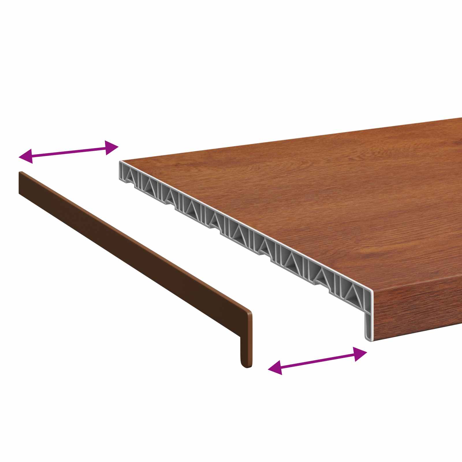 Prozorska klupčica Smeđe drvo 160 x 50 x 4,5 cm PVC