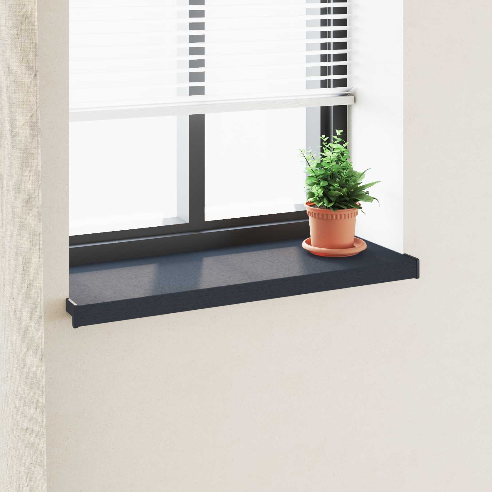 Prozorska klupčica Antracit s drvenim uzorkom 60 x 35 x 4,5 cm