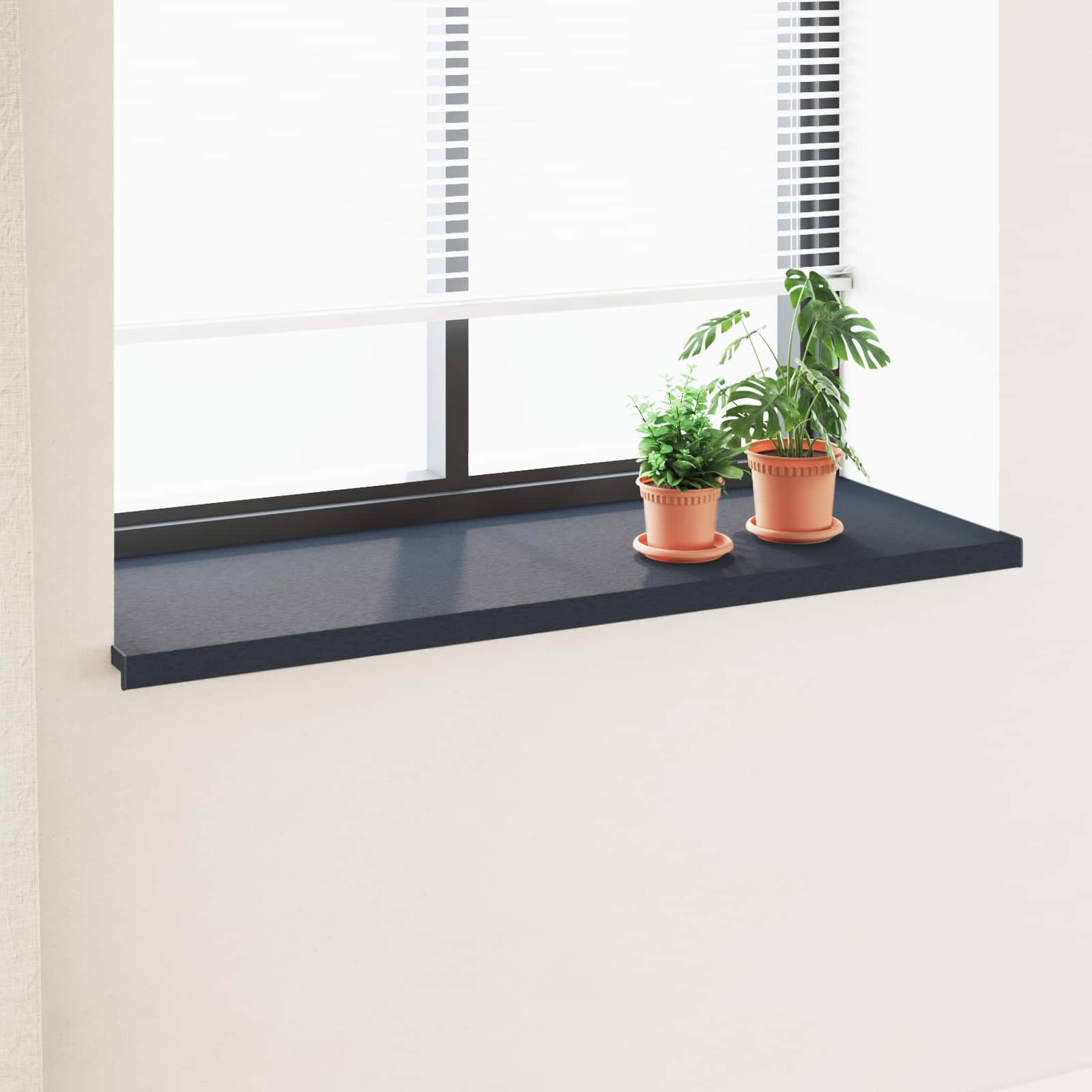 Prozorska klupčica Antracit s drvenim uzorkom 120 x 50 x 4,5 cm