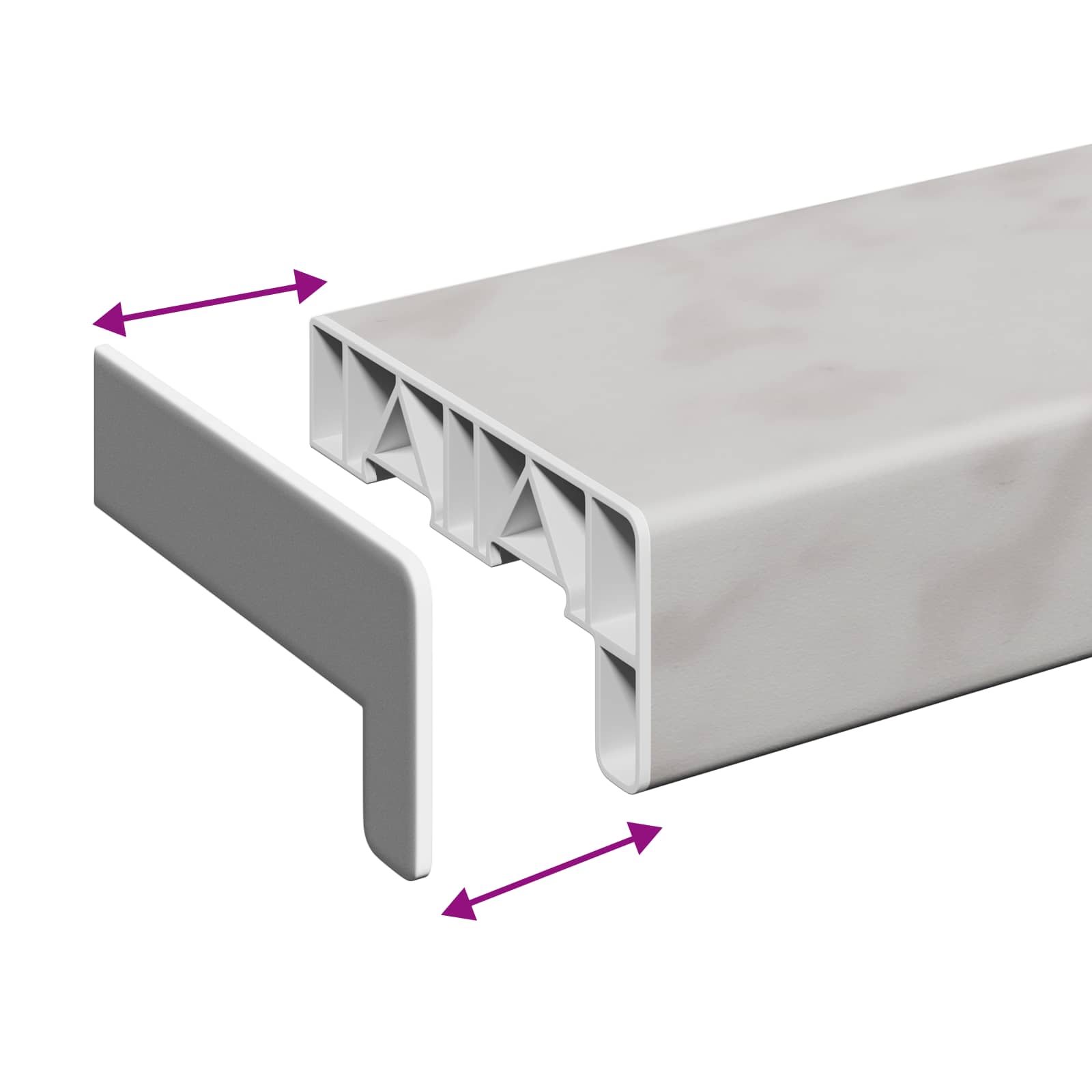 Prozorska klupčica Mramorna tekstura 60 x 15 x 4,5 cm PVC