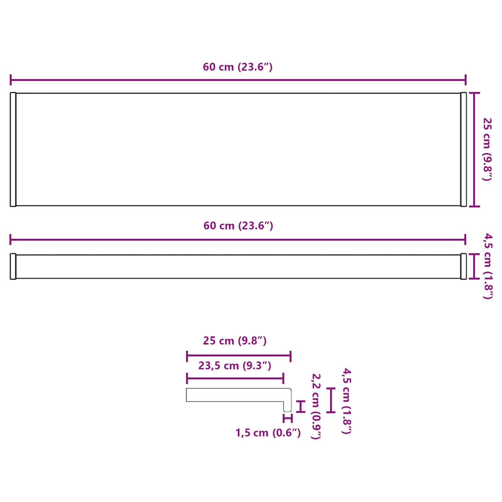 Prozorska klupčica Mramorna tekstura 60 x 25 x 4,5 cm PVC