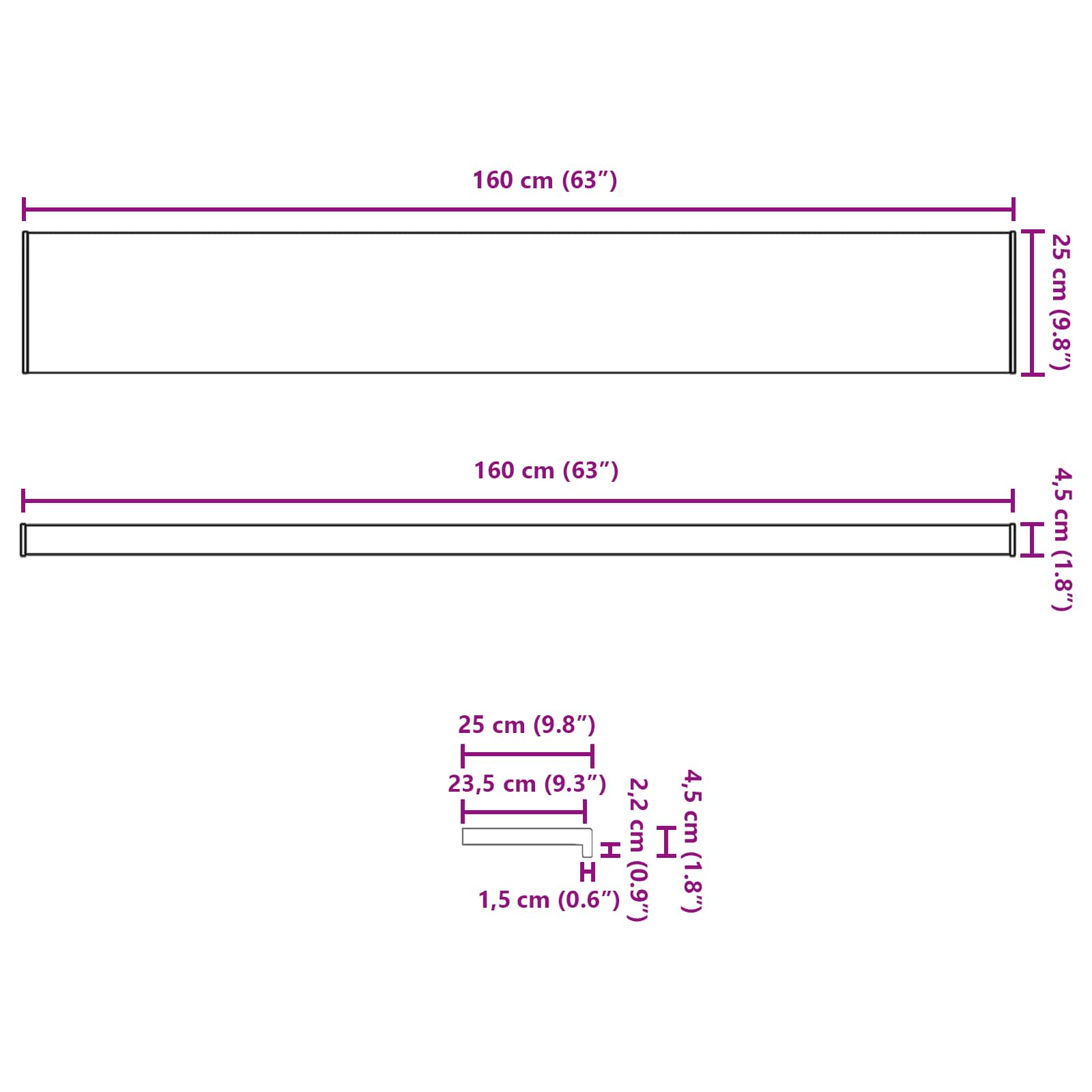 Prozorska klupčica Mramorna tekstura 160 x 25 x 4,5 cm PVC