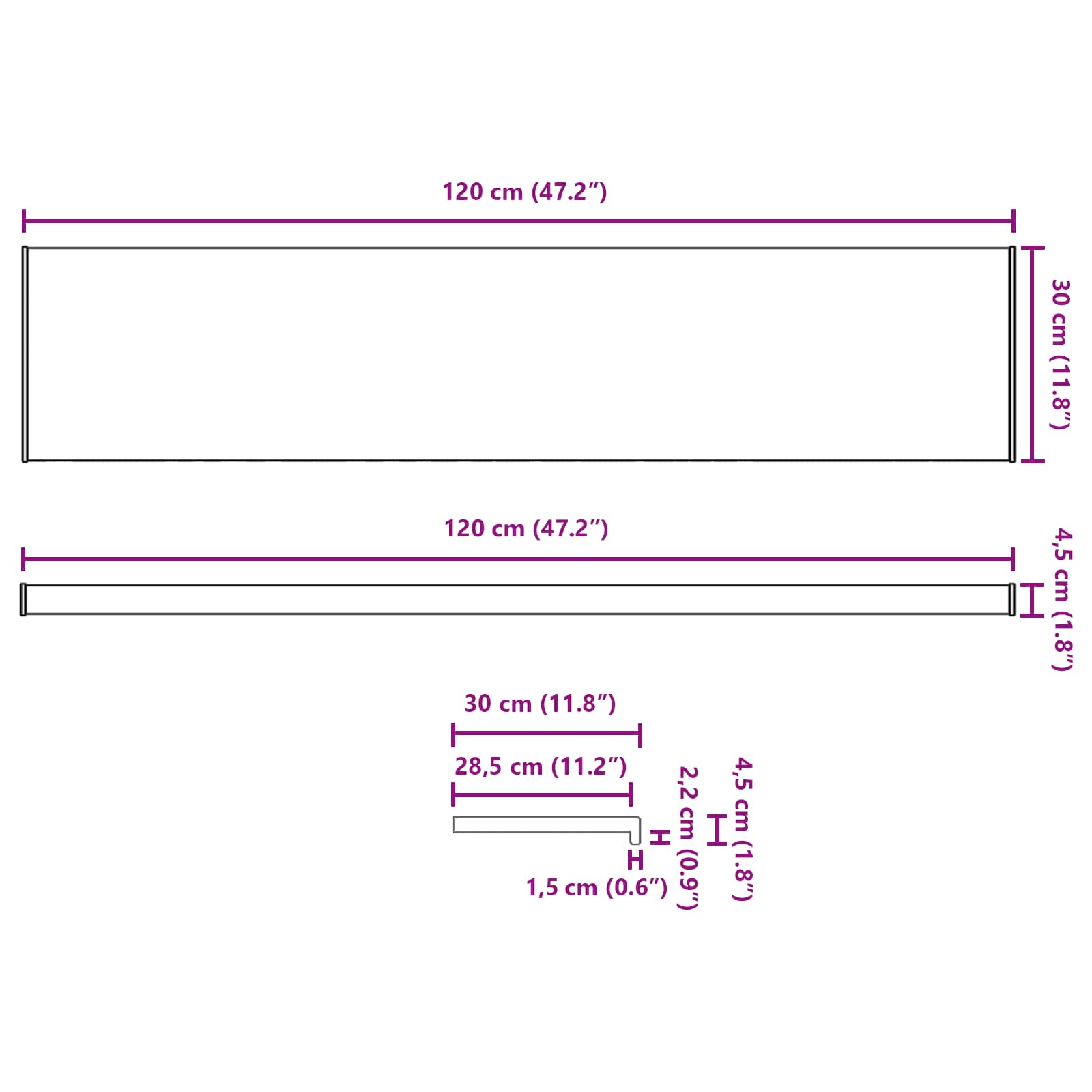 Prozorska klupčica Mramorna tekstura 120 x 30 x 4,5 cm PVC