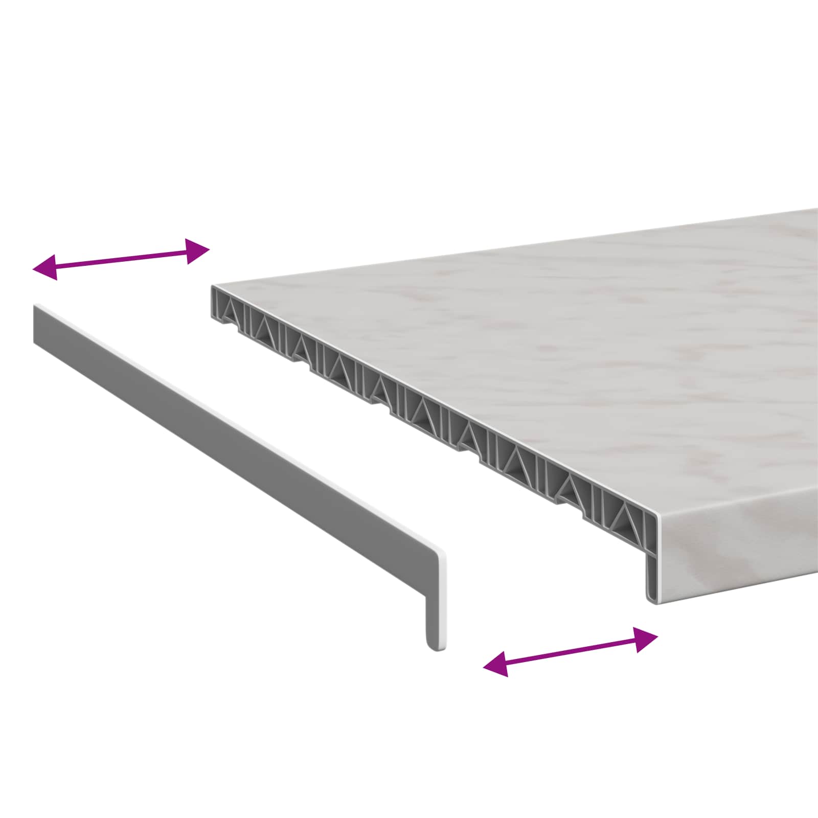 Prozorska klupčica Mramorna tekstura 120 x 50 x 4,5 cm PVC