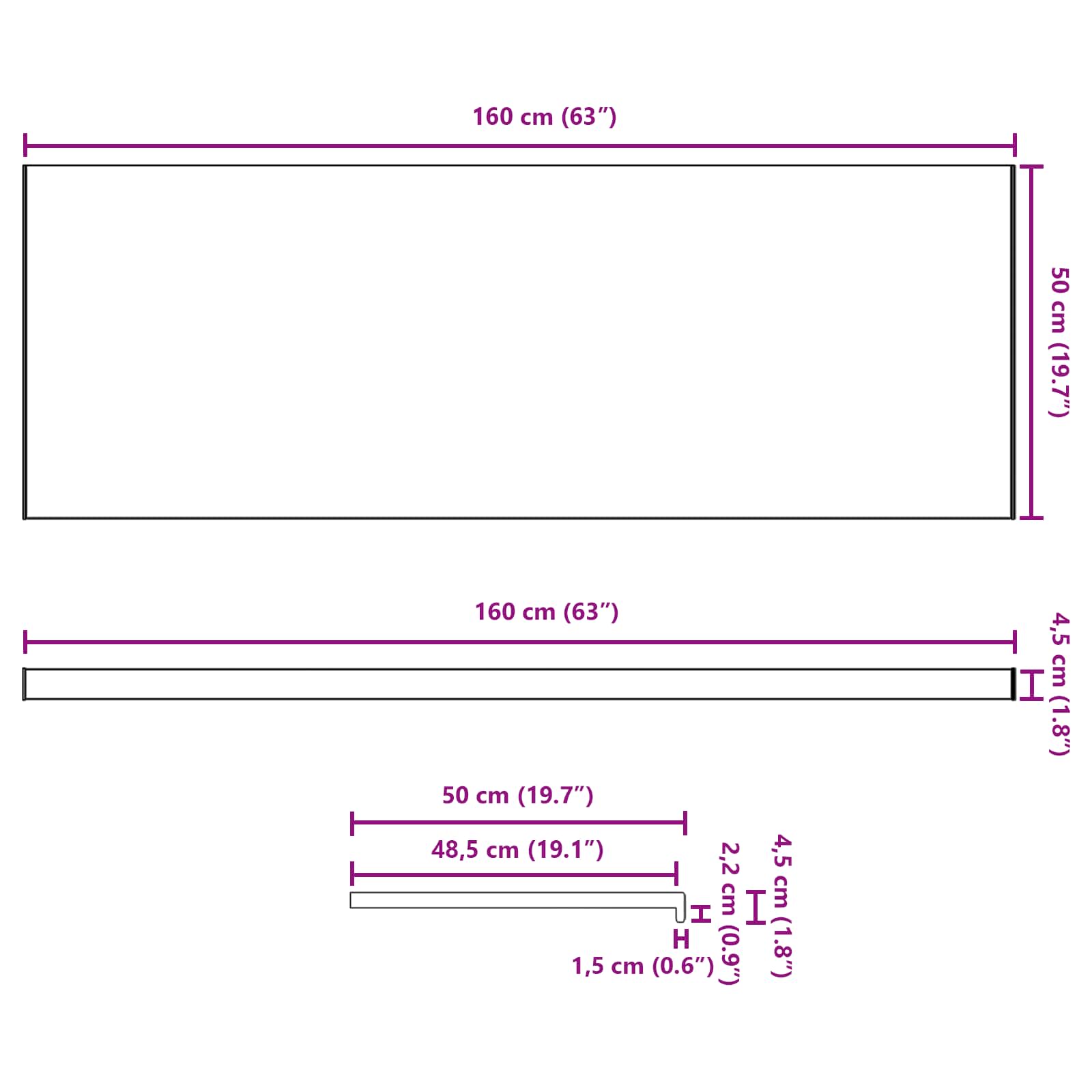 Prozorska klupčica Mramorna tekstura 160 x 50 x 4,5 cm PVC