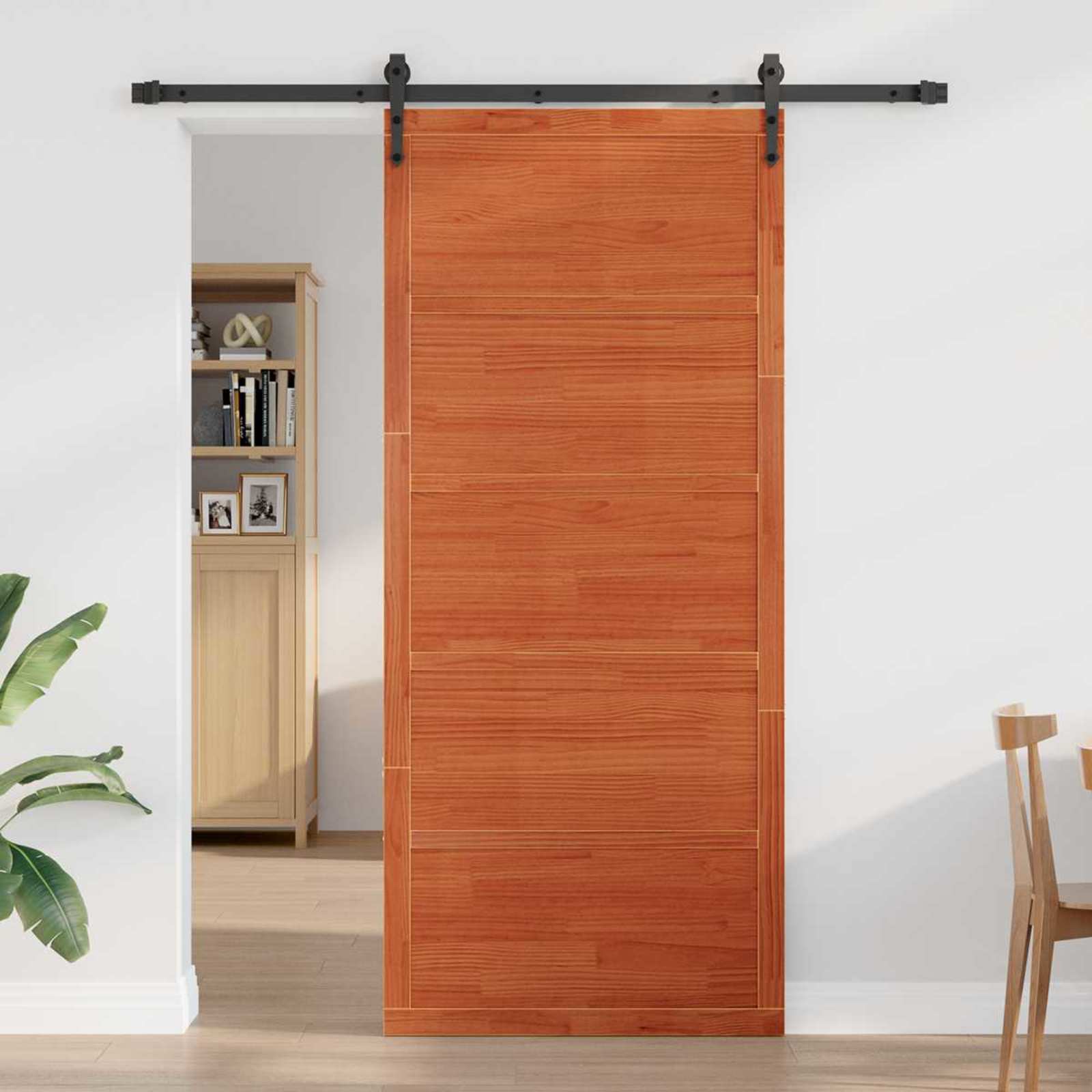 Vrata staje Voštanosmeđa 100 x 2,5 x 208 cm Masivna borovina