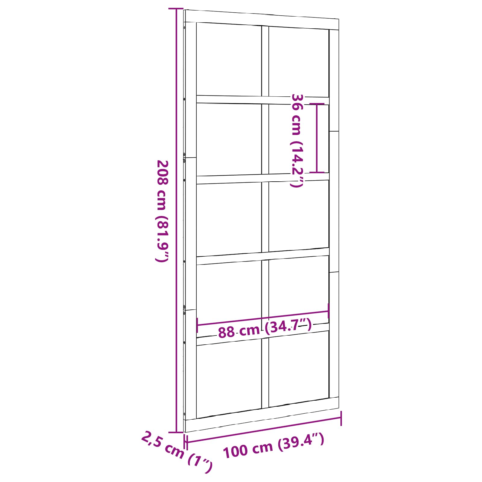 Vrata staje Voštanosmeđa 100 x 2,5 x 208 cm Masivna borovina