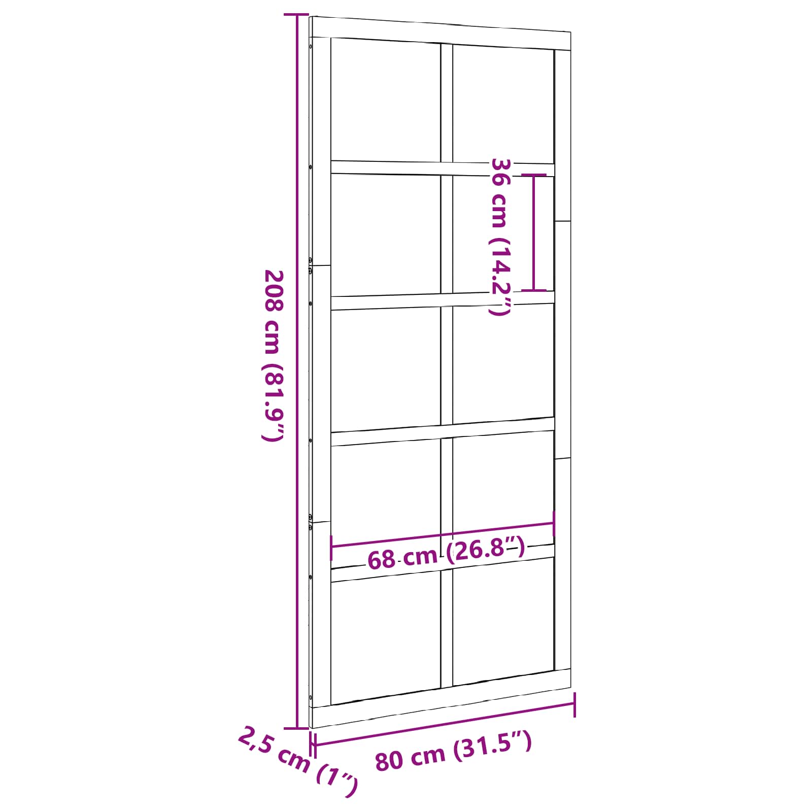 Vrata staje Voštanosmeđa 80 x 2,5 x 208 cm Masivna borovina
