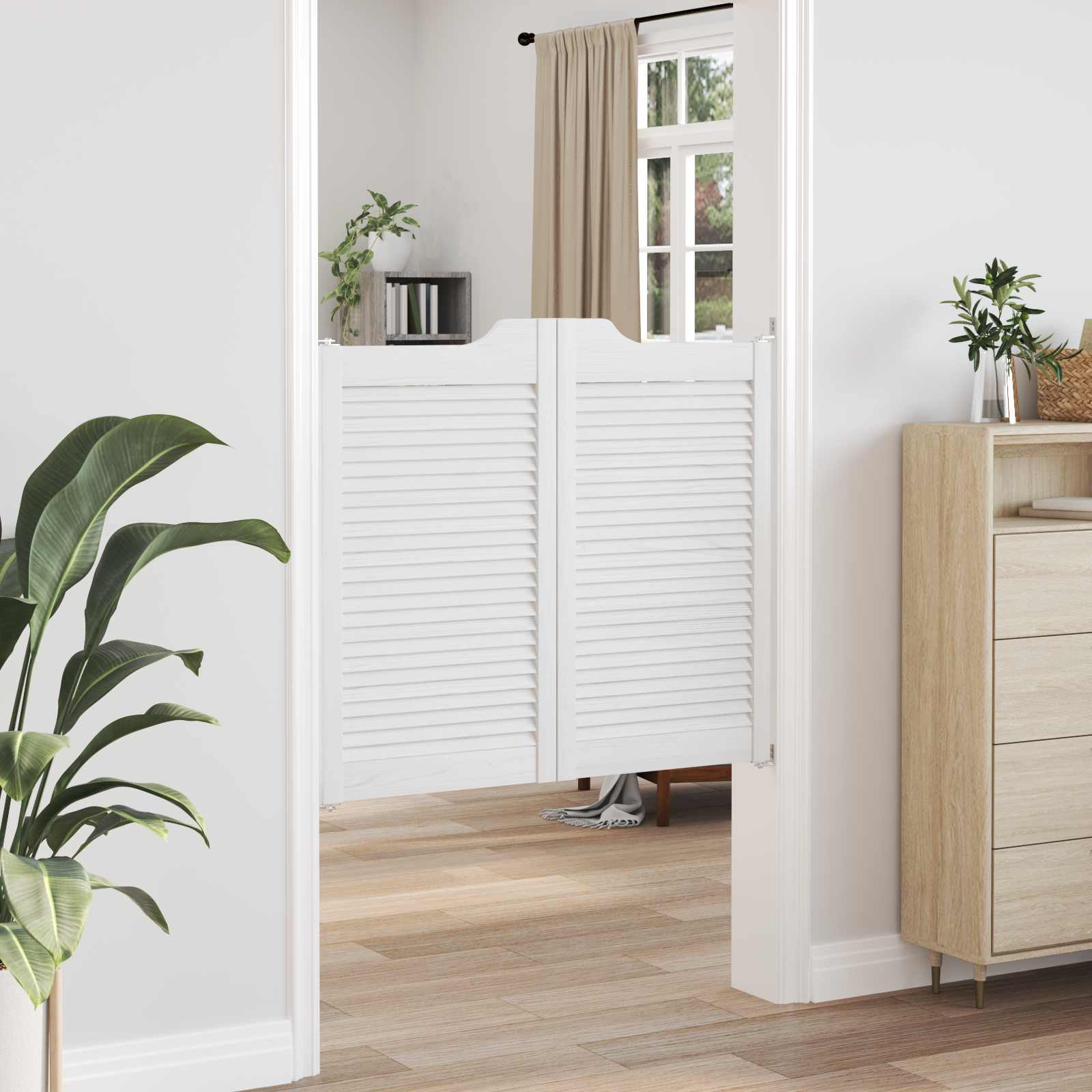 Vrata na rasklapanje 2 pcs Bijela Masivna borovina