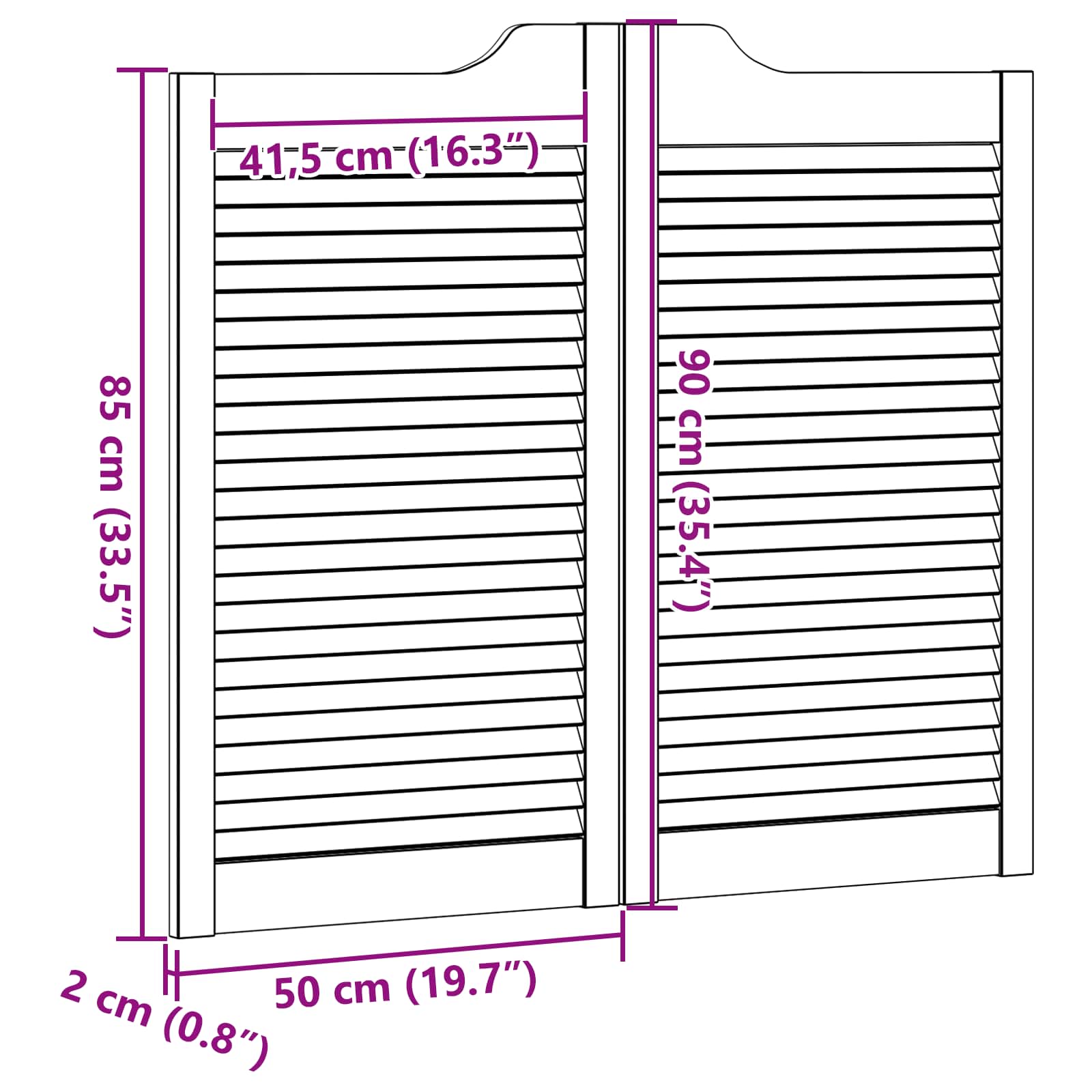 Vrata na rasklapanje 2 pcs Bijela Masivna borovina