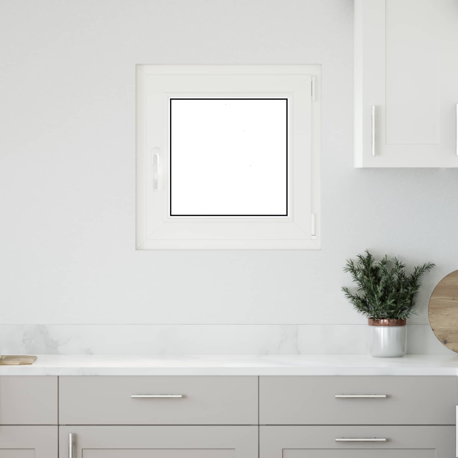 Prozor za podrum RISOR 50 x 50 cm PVC i staklo Bijela