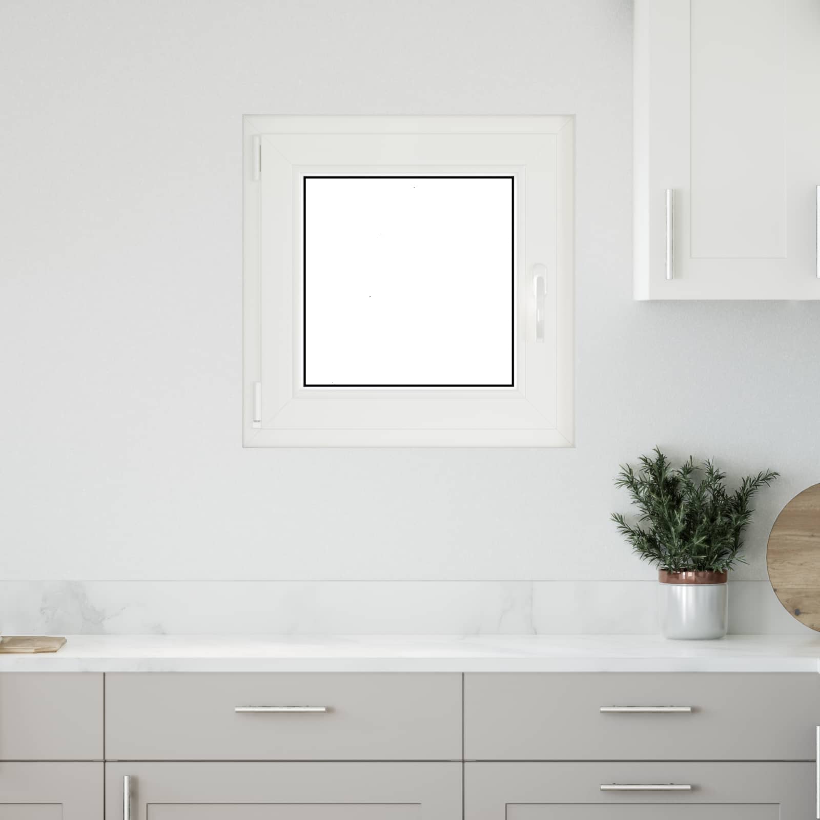 Prozor za podrum RISOR 50 x 50 cm PVC i staklo Bijela