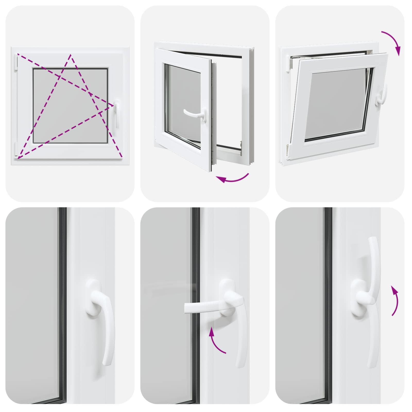 Prozor za podrum RISOR 50 x 50 cm PVC i staklo Bijela
