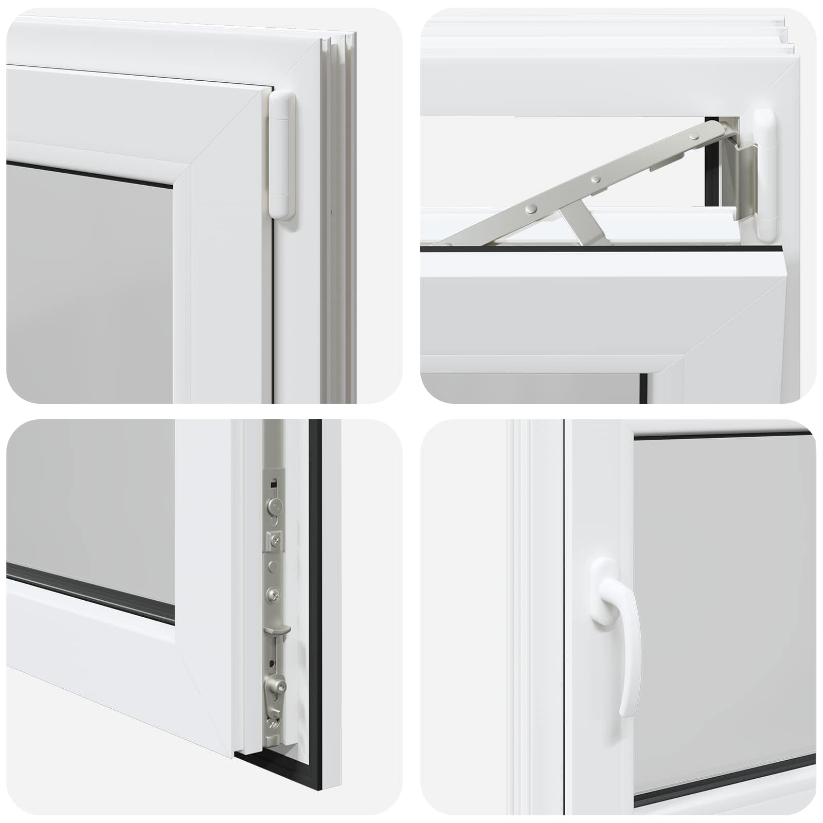 Prozor za podrum RISOR 80 x 50 cm PVC i staklo Bijela