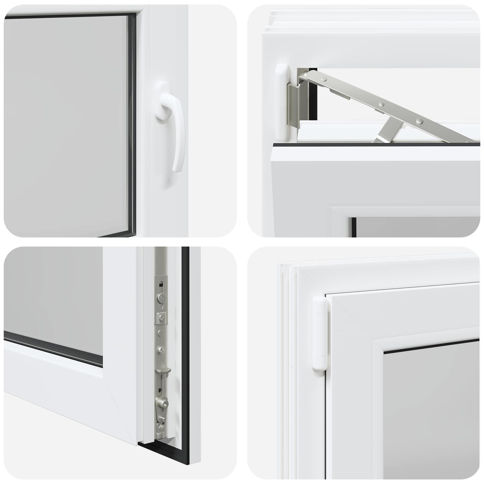 Prozor za podrum RISOR 80 x 50 cm PVC i staklo Bijela