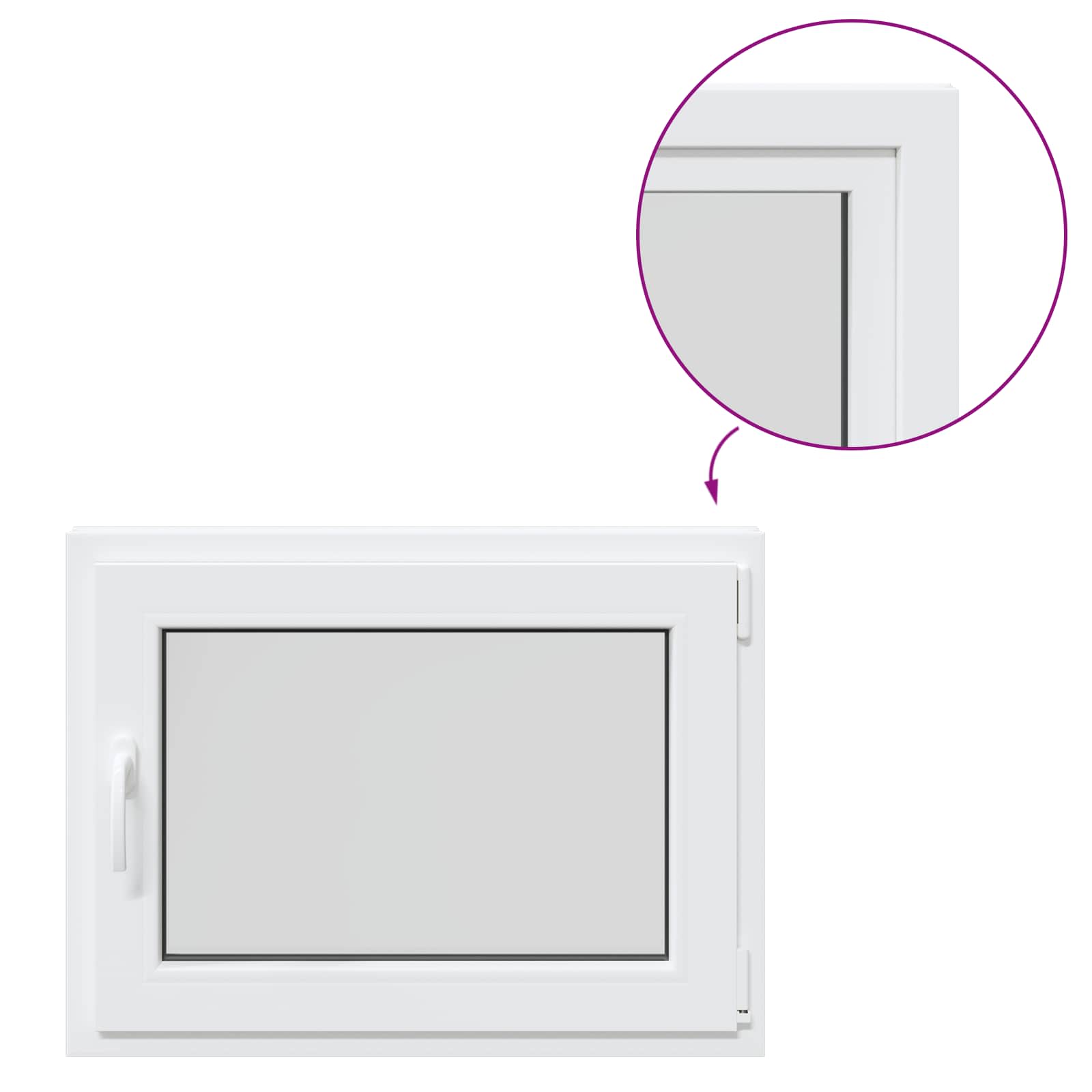 Prozor za podrum RISOR 80 x 60 cm PVC i staklo Bijela