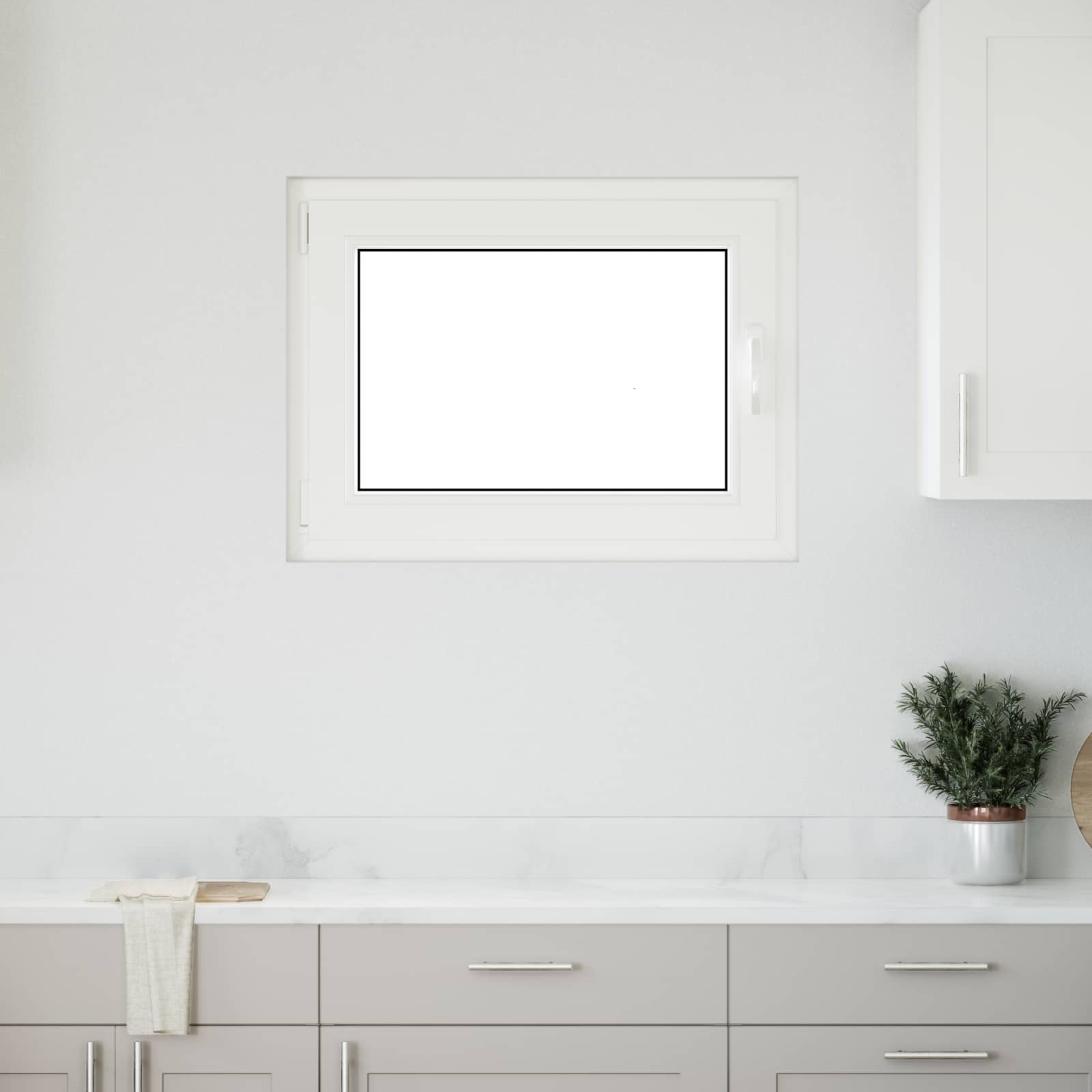 Prozor za podrum RISOR 80 x 70 cm PVC i staklo Bijela