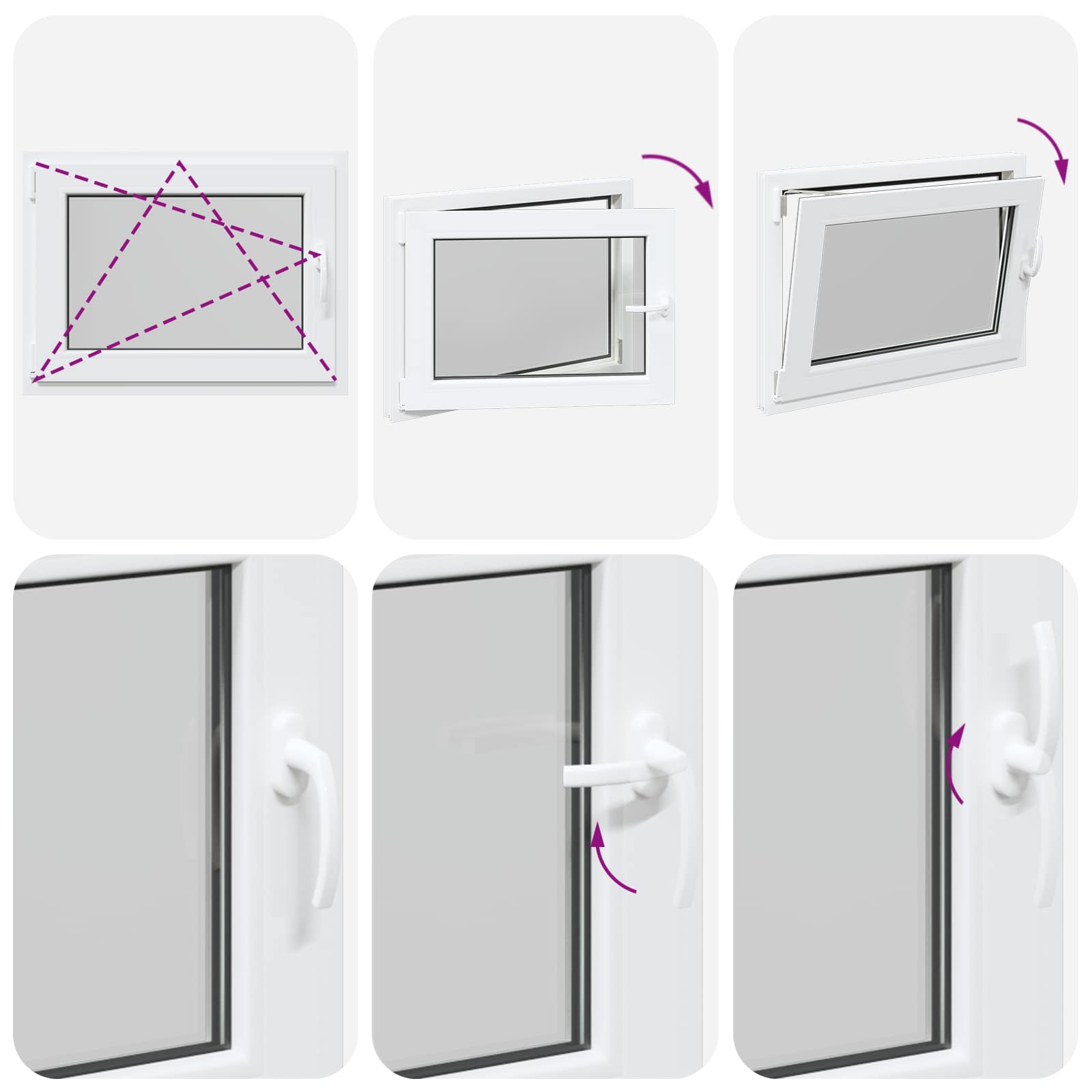 Prozor za podrum RISOR 80 x 70 cm PVC i staklo Bijela