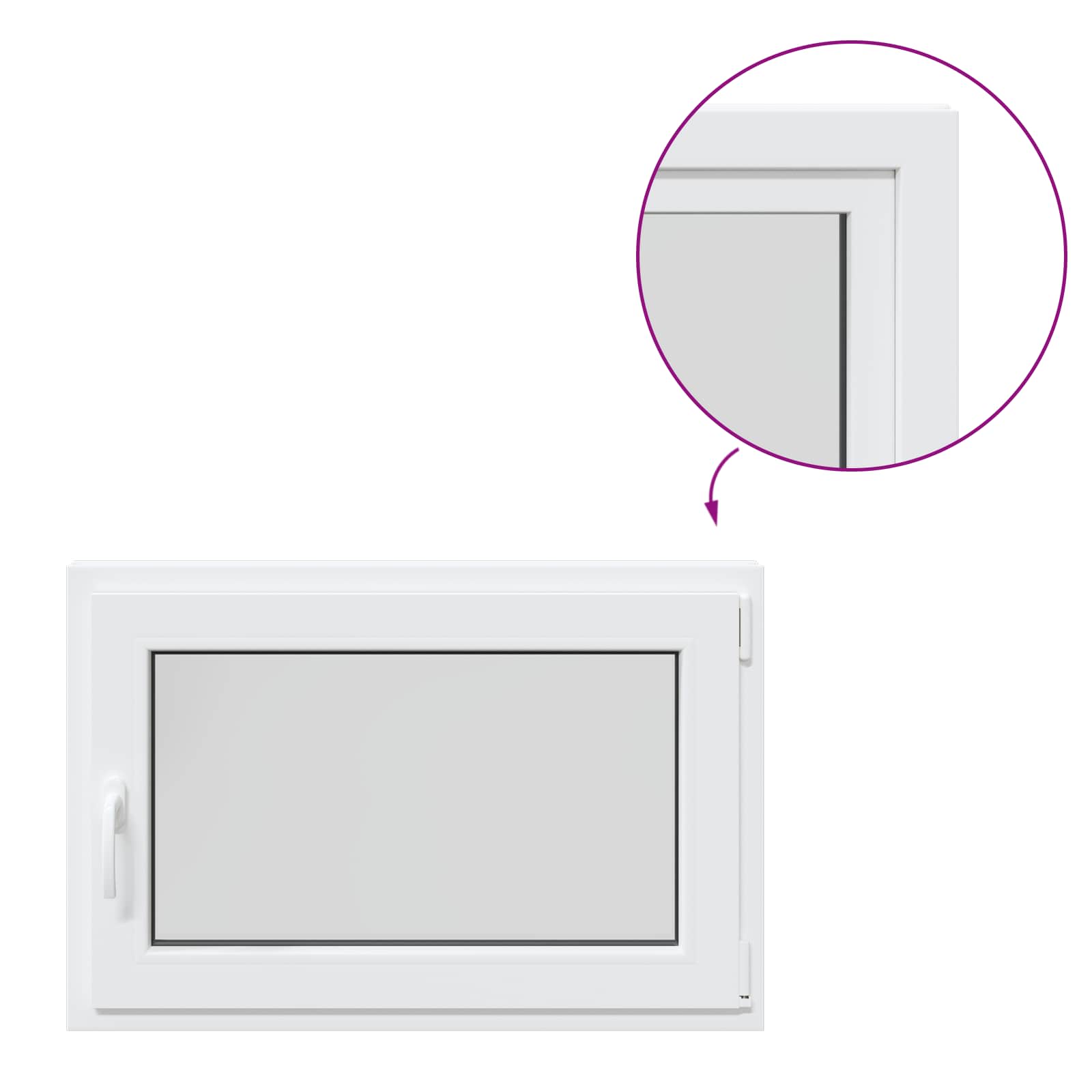 Prozor za podrum RISOR 90 x 60 cm PVC i staklo Bijela