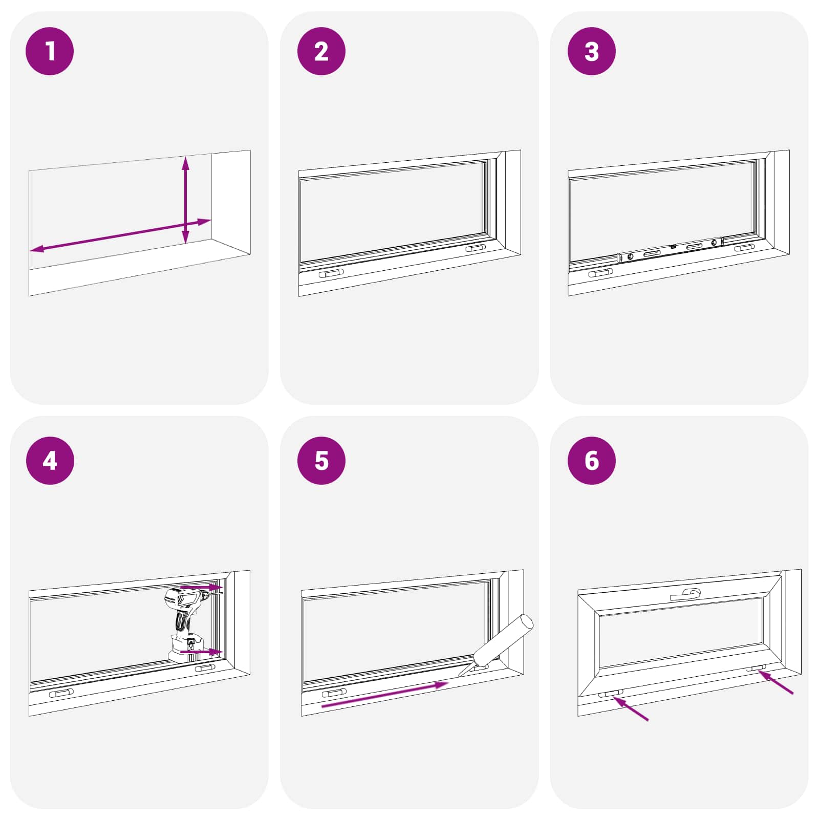 Prozor za podrum RISOR 100 x 50 cm PVC i staklo Bijela