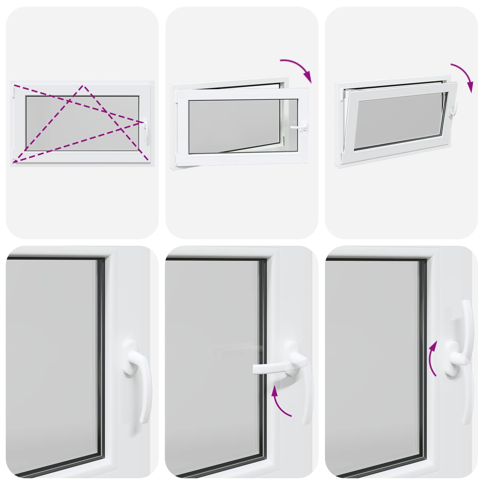 Prozor za podrum RISOR 100 x 70 cm PVC i staklo Bijela