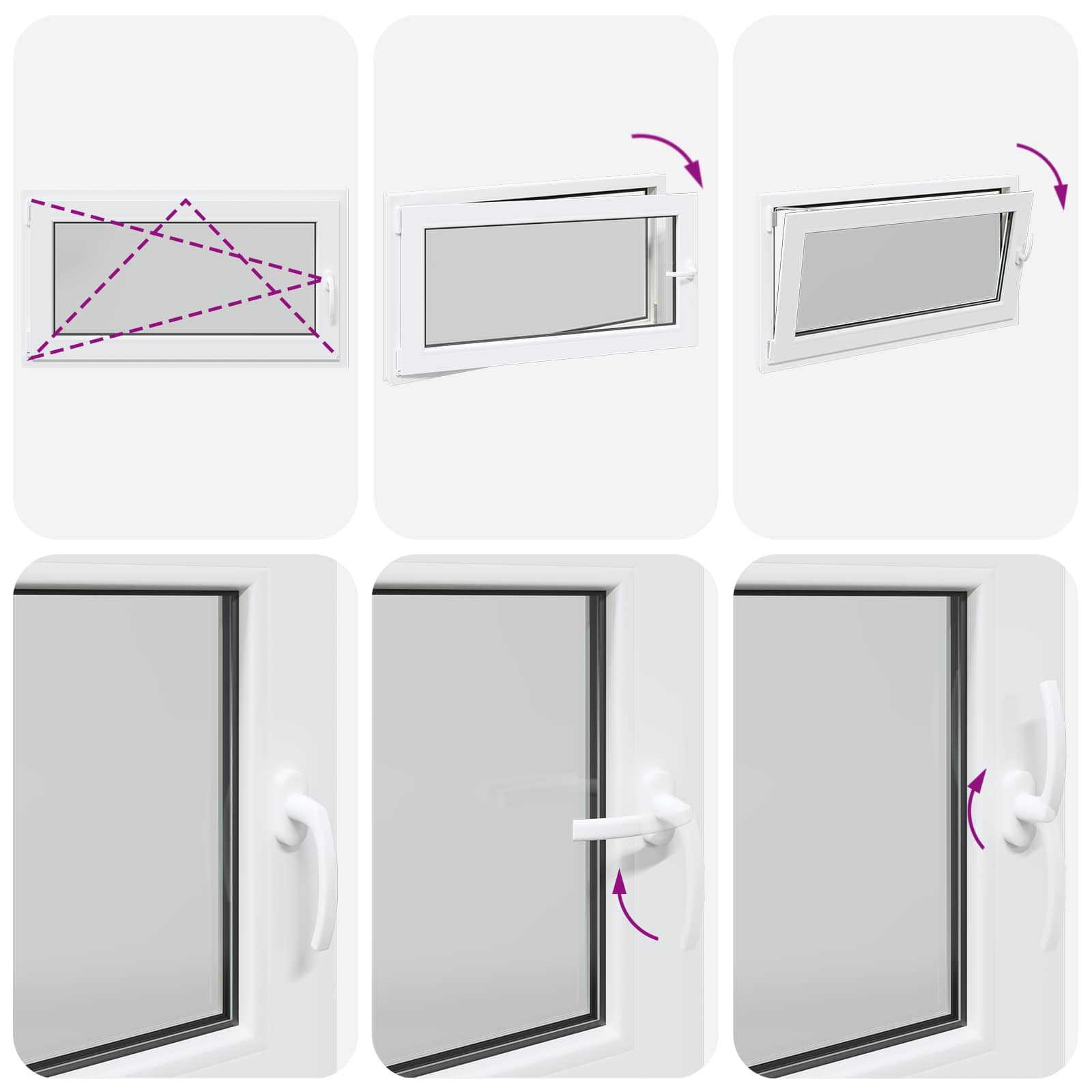 Prozor za podrum RISOR 110 x 60 cm PVC i staklo Bijela