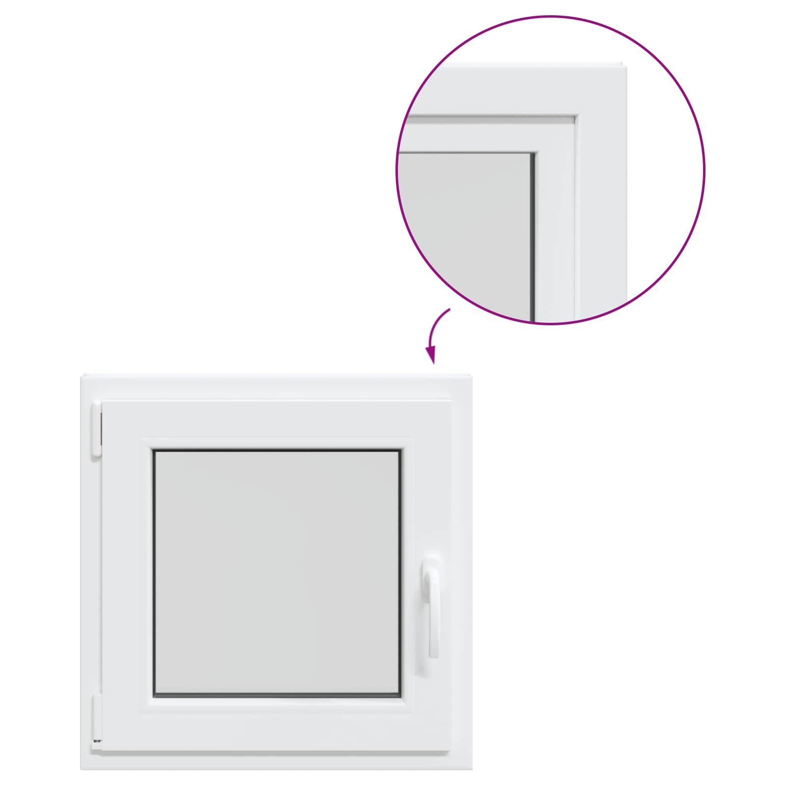Prozor za podrum RISOR 60 x 60 cm PVC i staklo Bijela