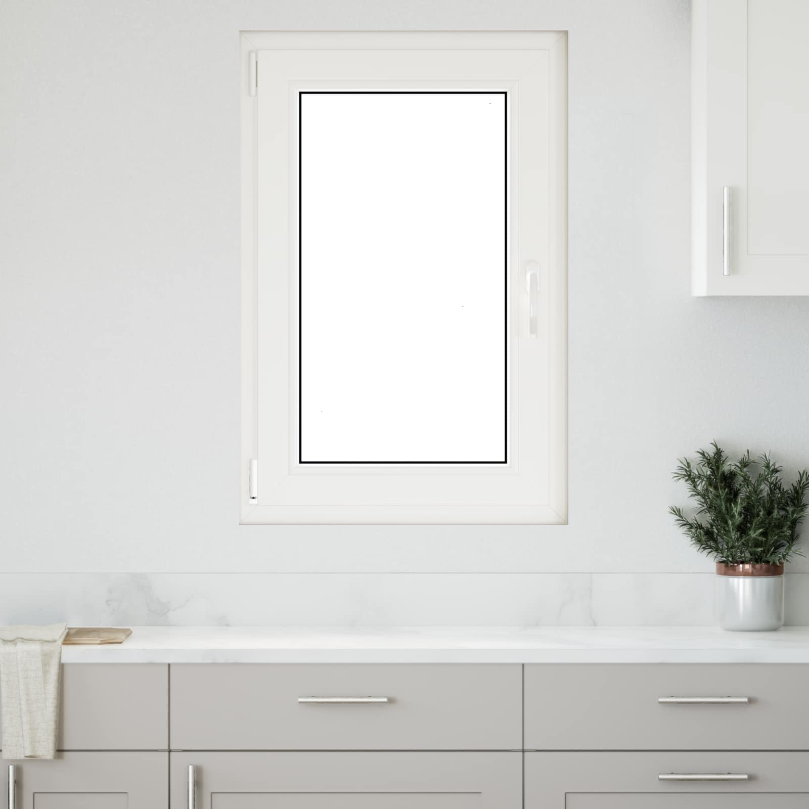 Prozor za podrum RISOR 60 x 100 cm PVC i staklo Bijela